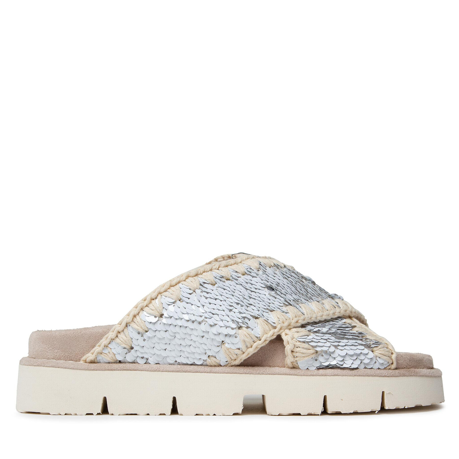 Mou Šľapky Criss Cross Bio Bio Sandal Plain SW461000G Biela - Pepit.sk