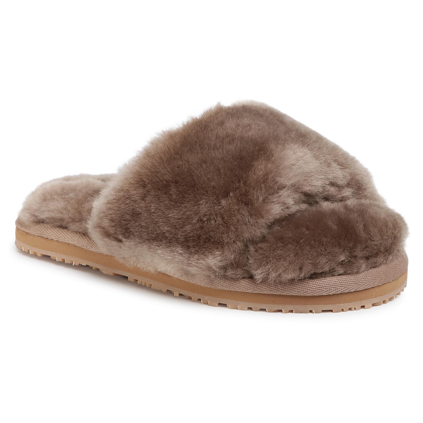 Mou Šľapky Sheepskin Fur Slide Slipper FW161001L Hnedá - Pepit.sk