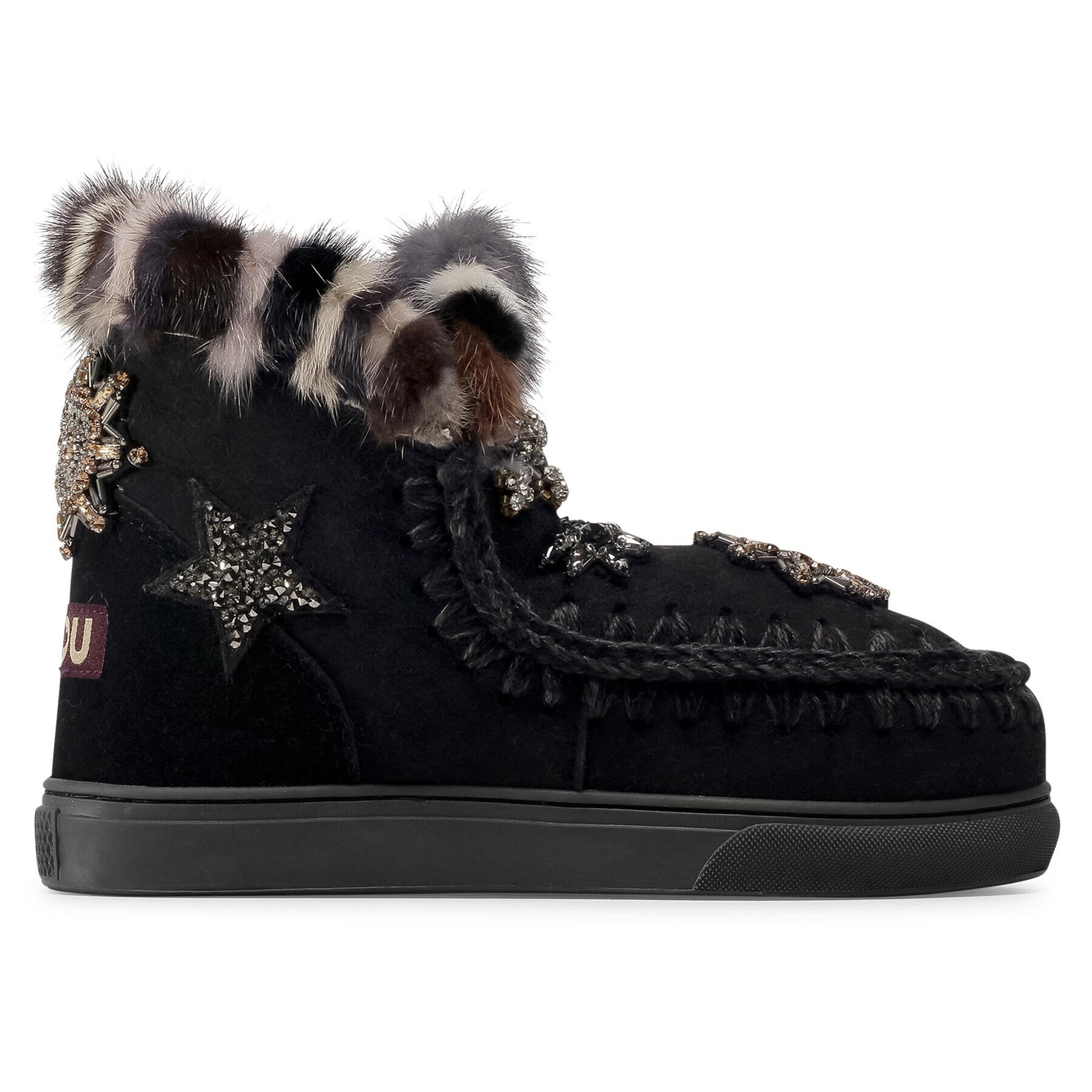 Mou Topánky Eskimo Sneaker Star Patch&Mink FW111006A Čierna - Pepit.sk