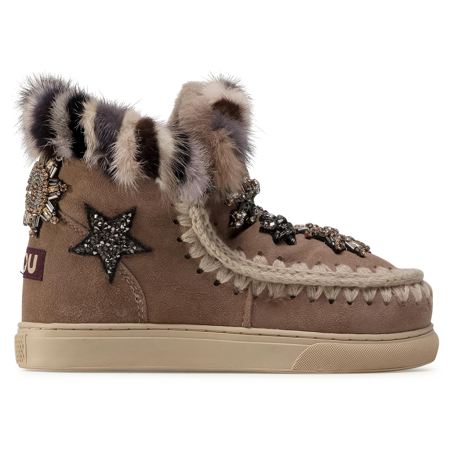 Mou Topánky Eskimo Sneaker Star Patch&Mink FW111006A Hnedá - Pepit.sk