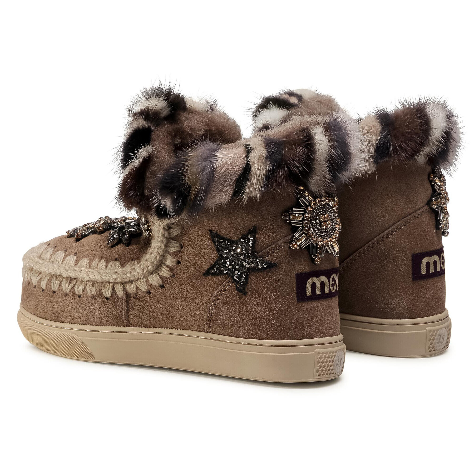 Mou Topánky Eskimo Sneaker Star Patch&Mink FW111006A Hnedá - Pepit.sk