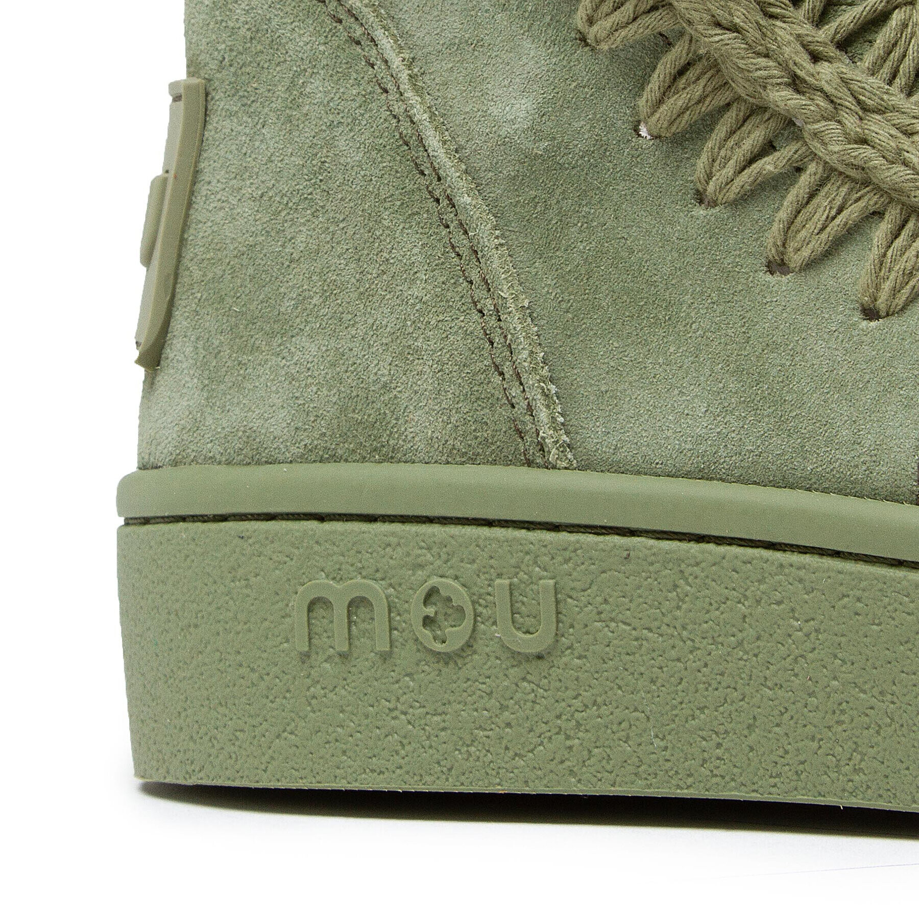 Mou Topánky Sneaker Monochrome Suede Matching Rubber Patch SW211021O Zelená - Pepit.sk