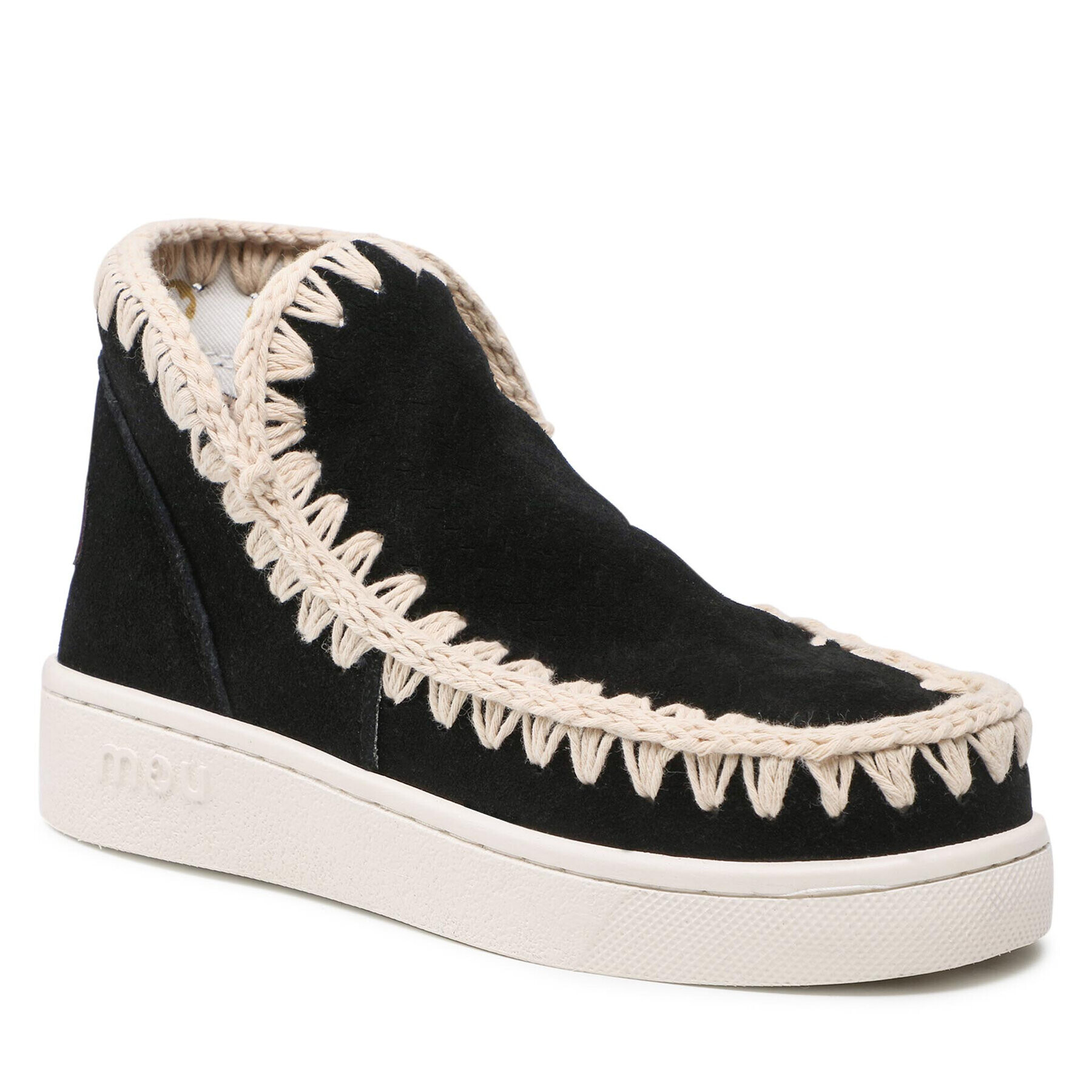 Mou Topánky Summer Eskimo Sneaker Perforated Suede SW211000O Čierna - Pepit.sk