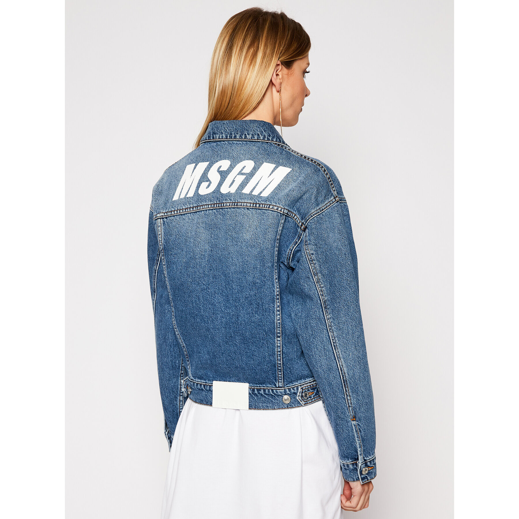 MSGM Džínsová bunda 3041MDH41LX 217283 Modrá Regular Fit - Pepit.sk