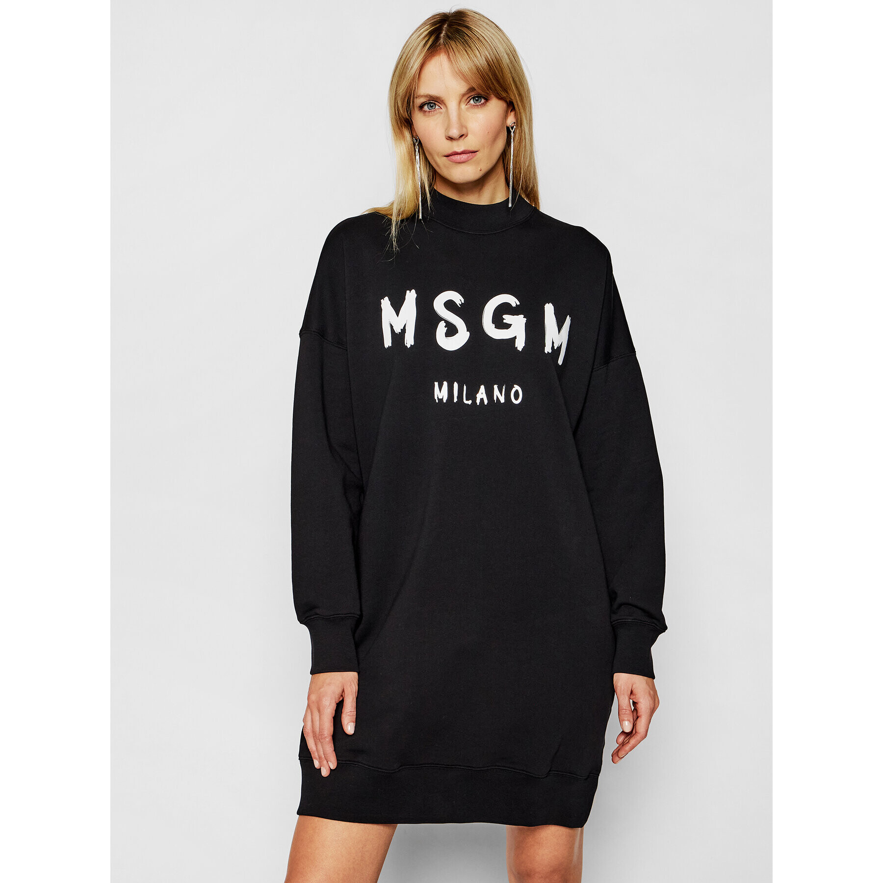 MSGM Úpletové šaty 3041MDA67 217299 Čierna Regular Fit - Pepit.sk