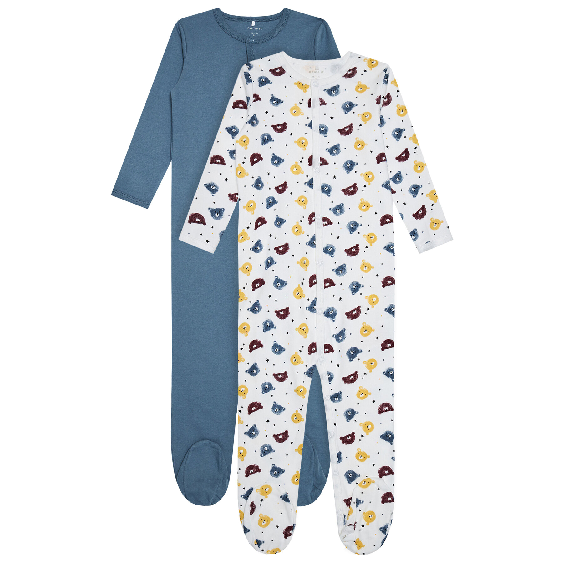 NAME IT Súprava 2 kusov dupačiek Nightsuit 13182197 Modrá Regular Fit - Pepit.sk