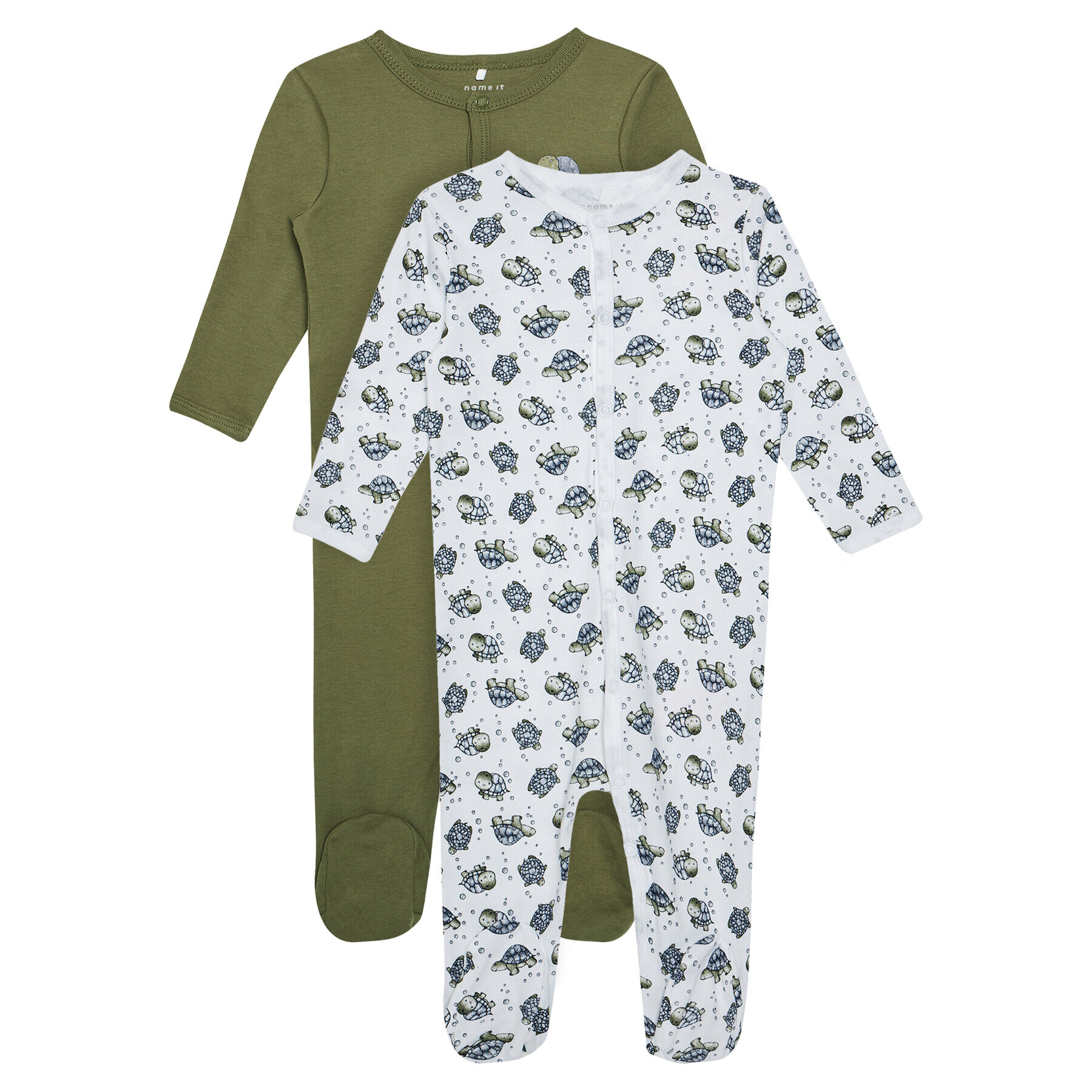 NAME IT Súprava 2 kusov dupačiek Nightsuit 13189127 Zelená Regular Fit - Pepit.sk