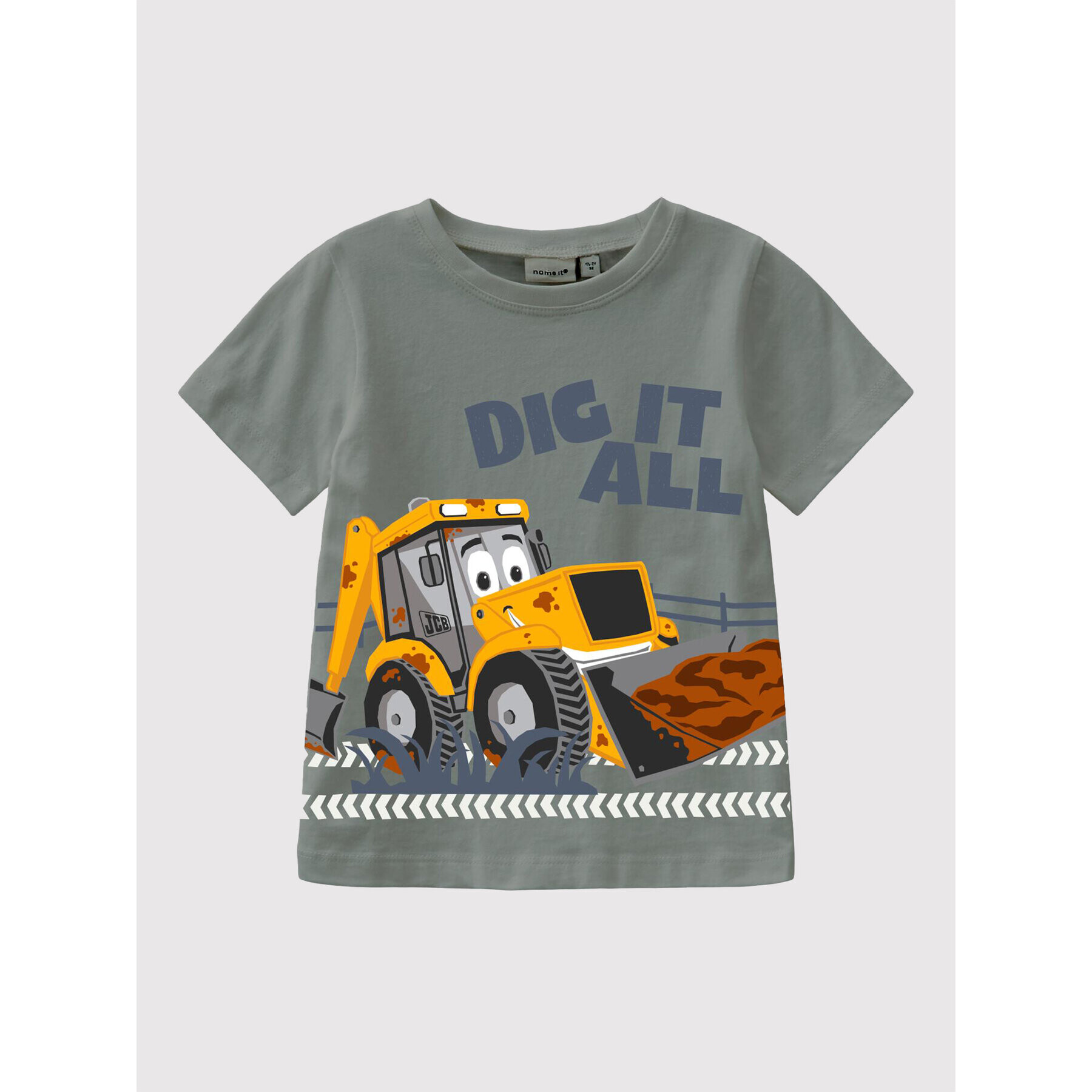 NAME IT Tričko JCB 13203569 Zelená Regular Fit - Pepit.sk