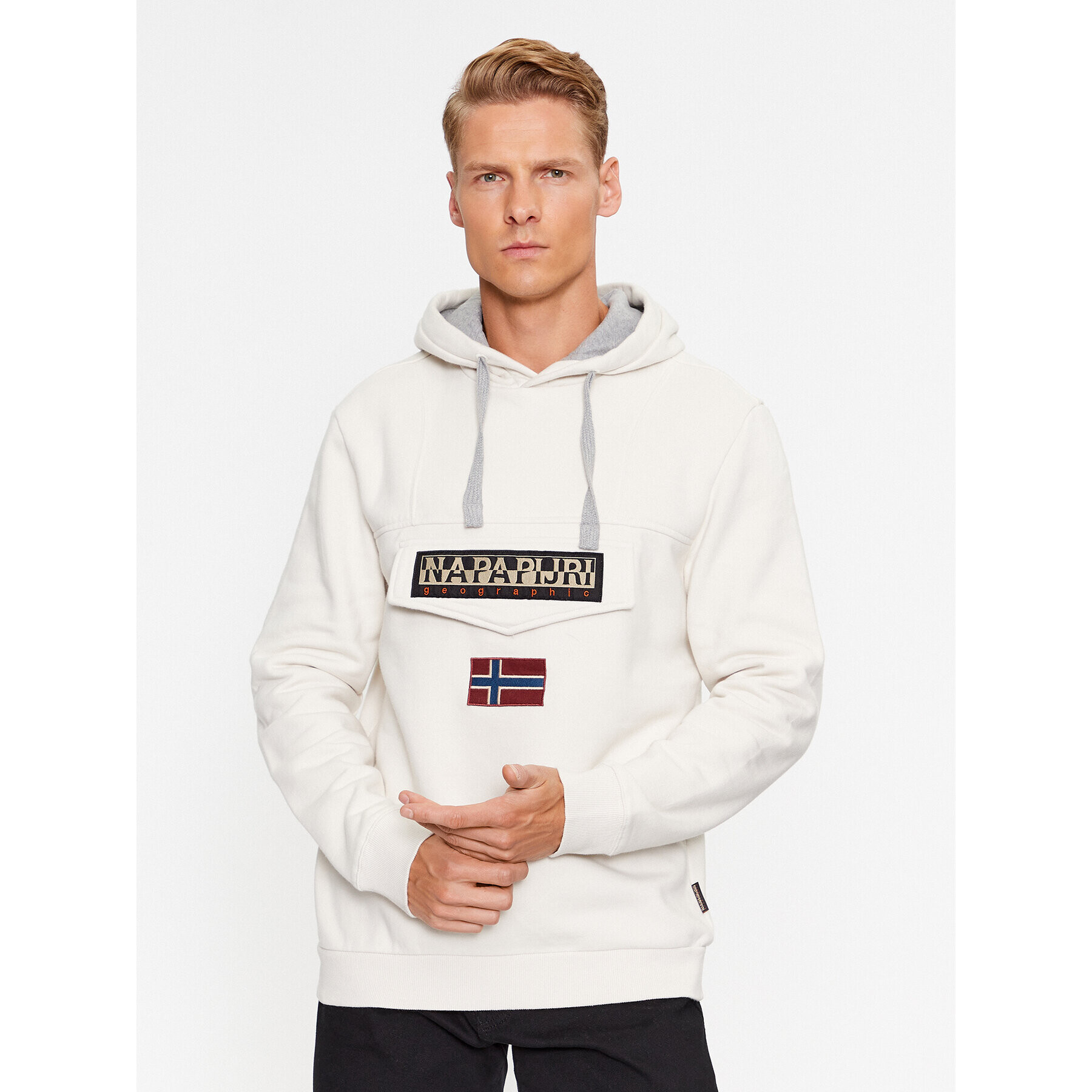 Napapijri Mikina Unisex Burgee Wint2 NP0A4GJD Écru Regular Fit - Pepit.sk