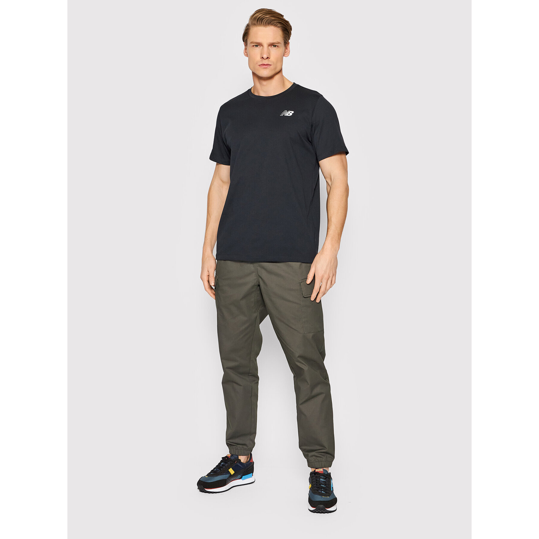 New Balance Jogger nohavice MP13501 Sivá Regular Fit - Pepit.sk