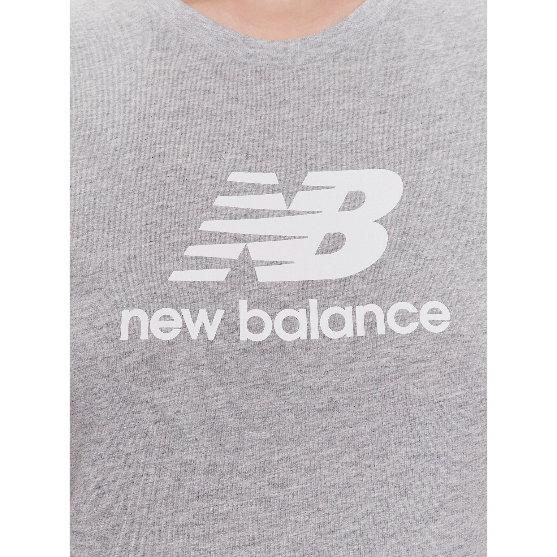 New Balance Tričko Essentials Stacked Logo WT31546 Sivá Athletic Fit - Pepit.sk