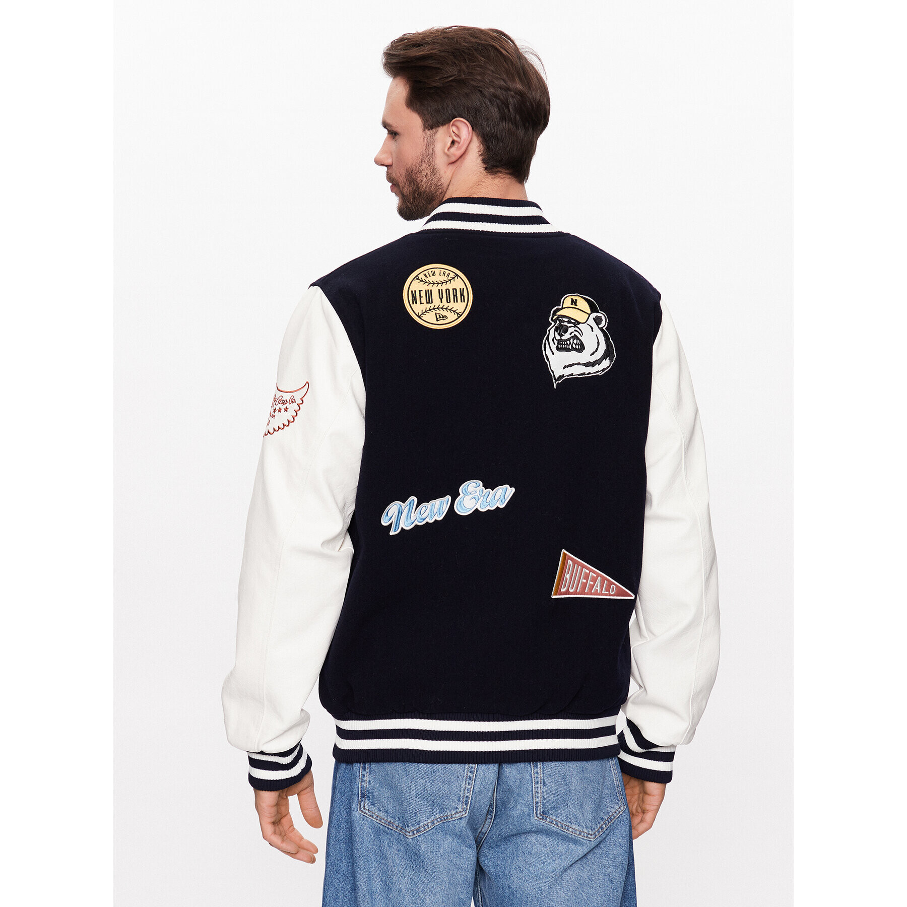 New Era Bundy bomber Heritage All Over Patch 60332225 Tmavomodrá Regular Fit - Pepit.sk