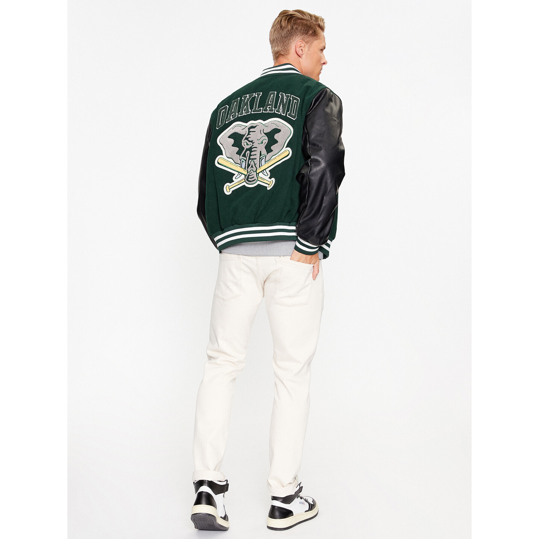 New Era Bundy bomber Large Logo Varsity 60416327 Zelená Regular Fit - Pepit.sk