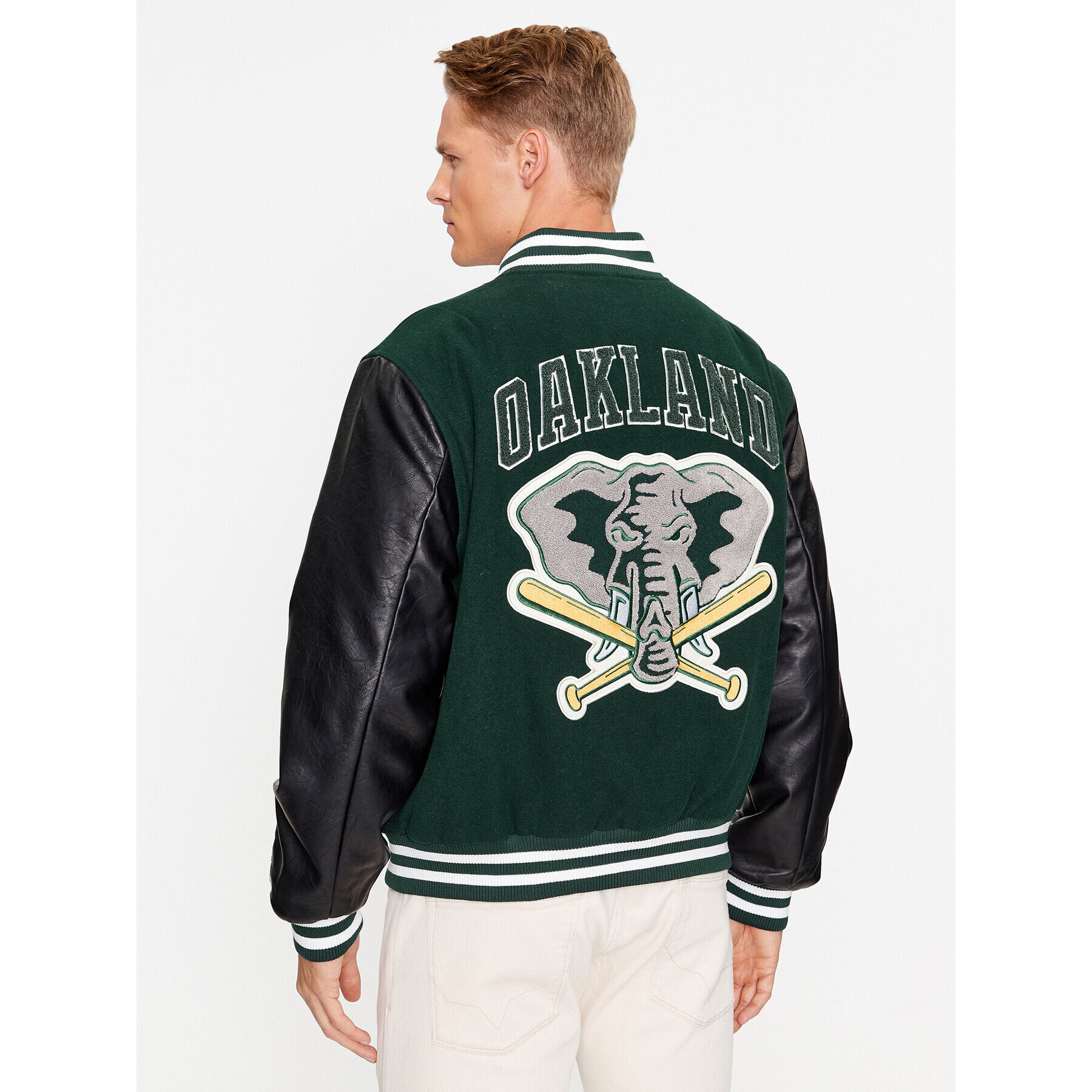 New Era Bundy bomber Large Logo Varsity 60416327 Zelená Regular Fit - Pepit.sk