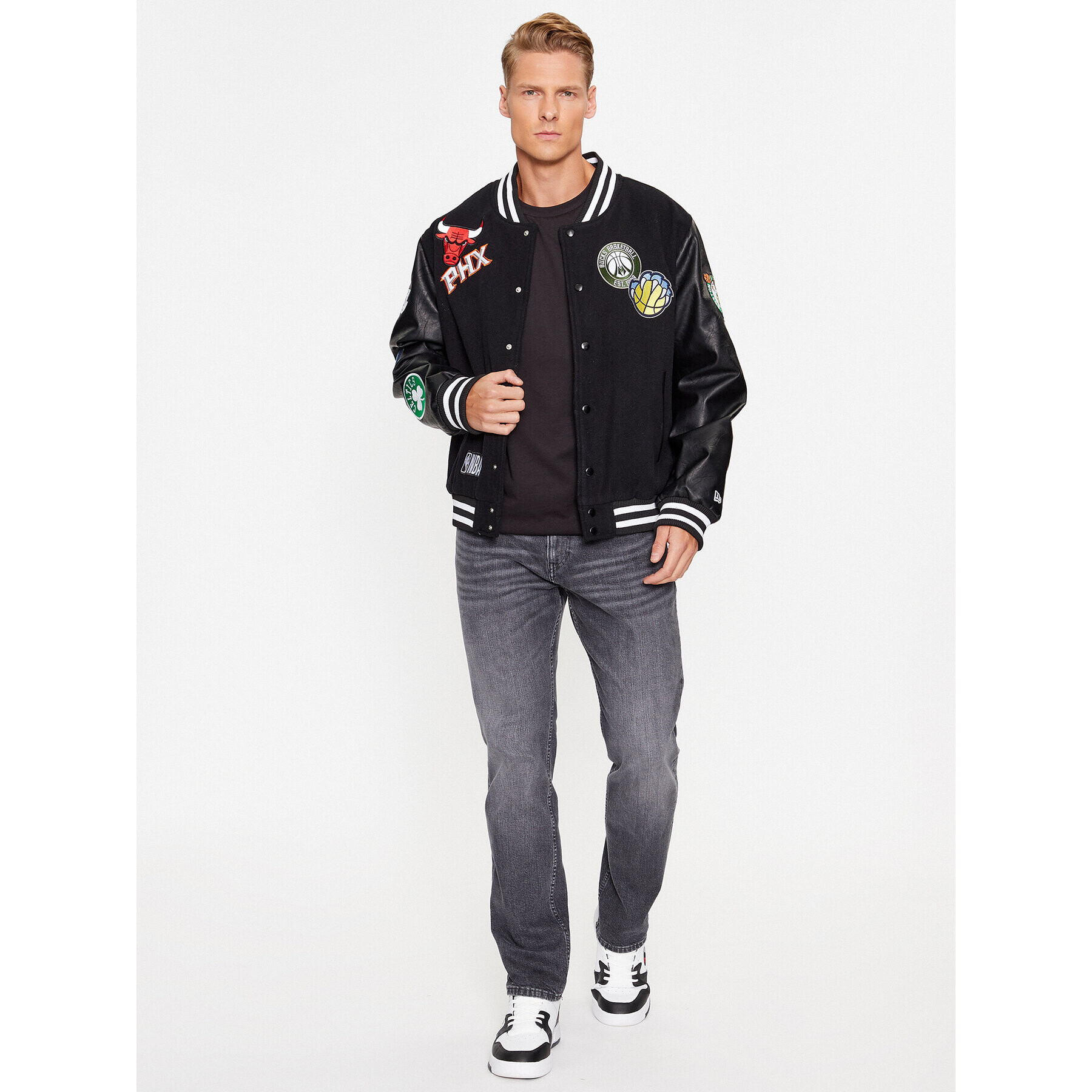 New Era Bundy bomber Nba Badge Varsity 60416374 Čierna Regular Fit - Pepit.sk