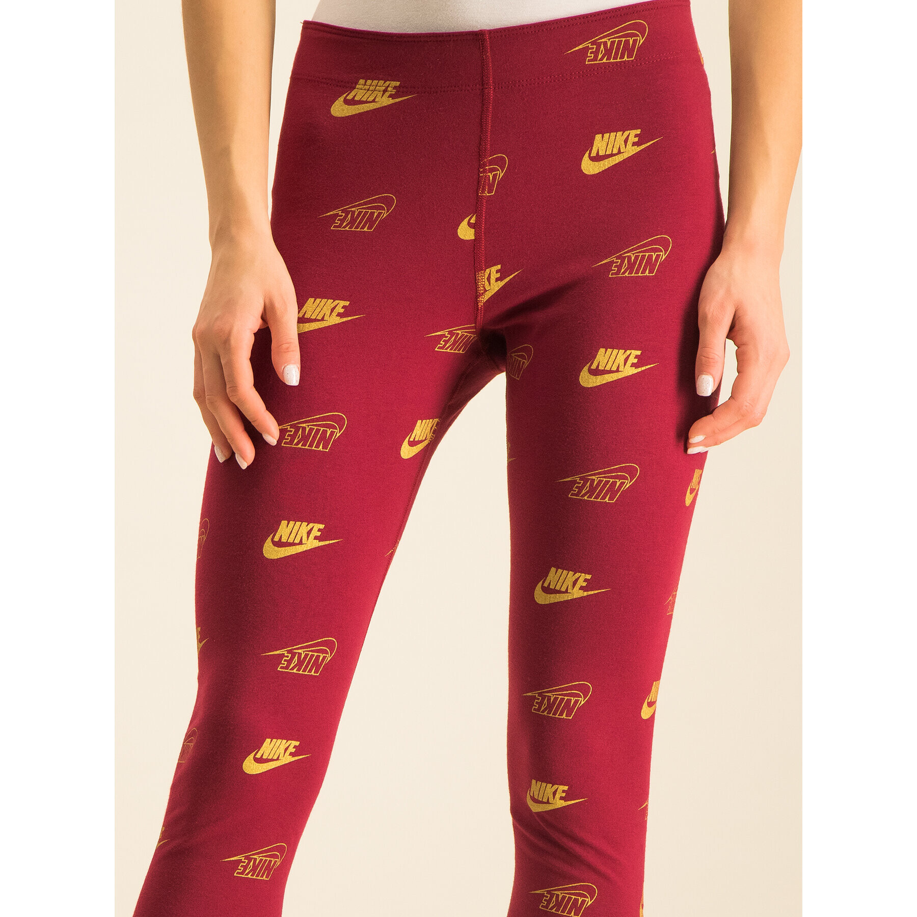 Nike Legíny Printed CJ4061 Bordová Slim Fit - Pepit.sk