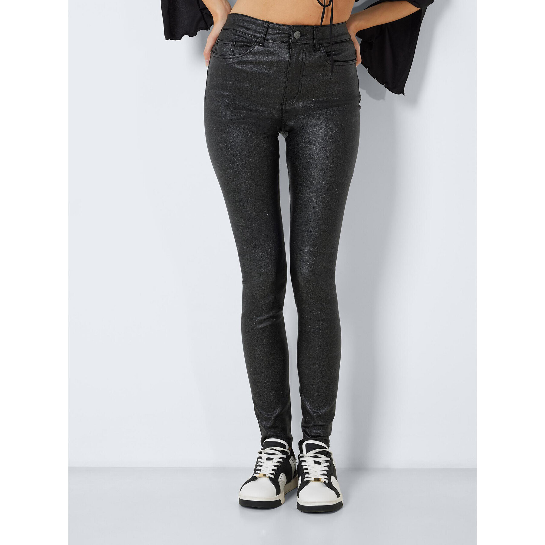 Noisy May Bavlnené nohavice Callie 27022205 Čierna Skinny Fit - Pepit.sk