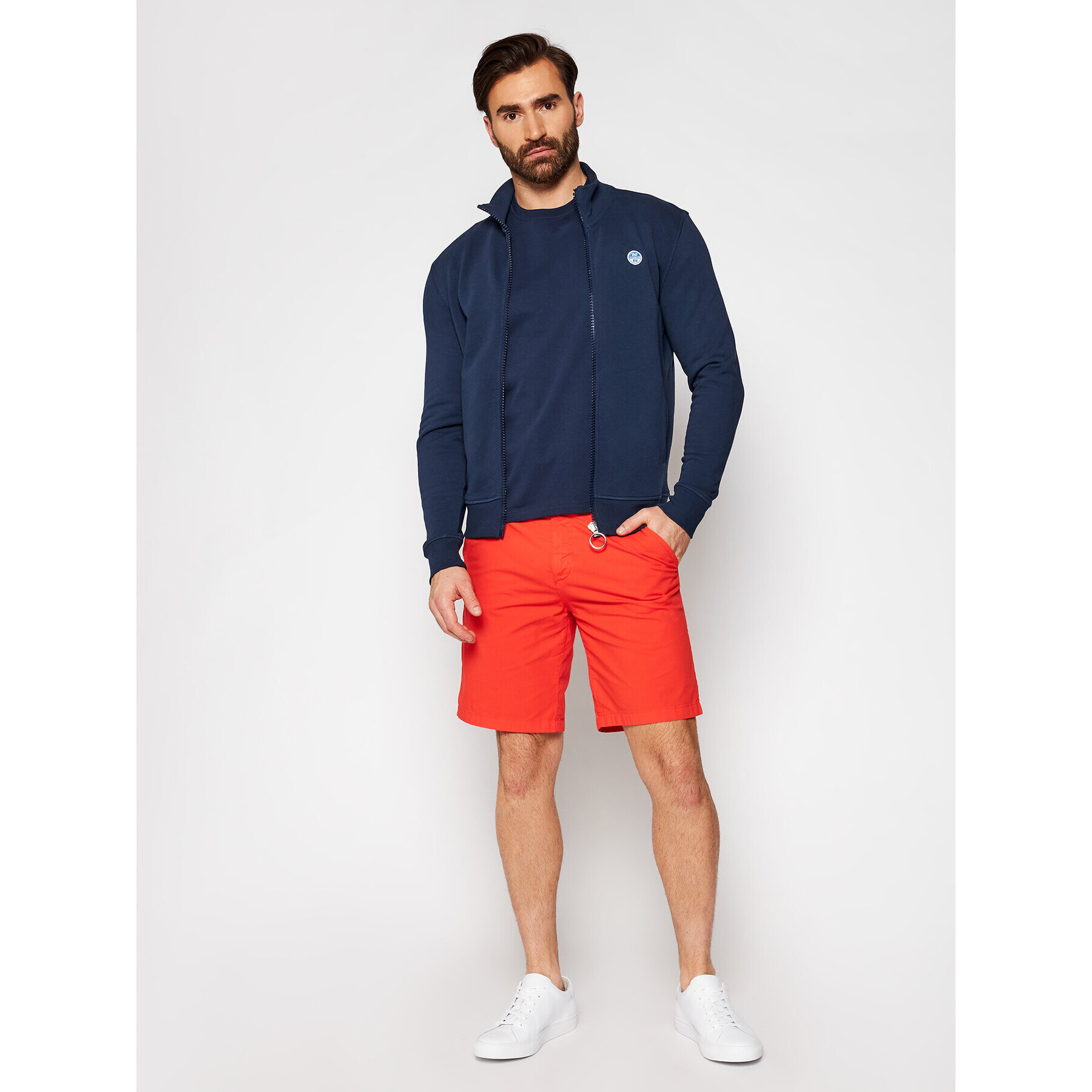 North Sails Bavlnené šortky Chino 672790 Červená Slim Fit - Pepit.sk