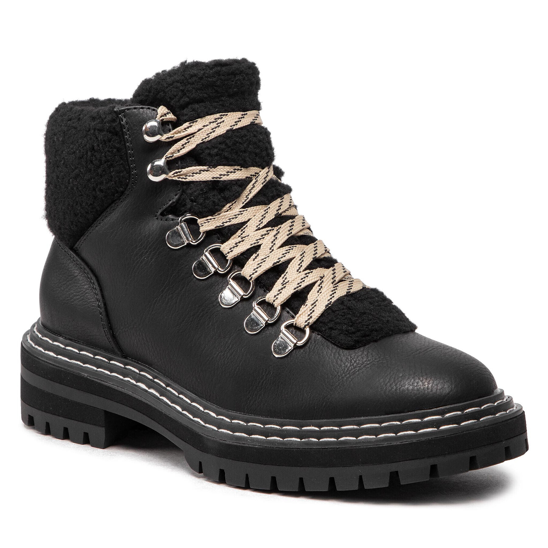 ONLY Shoes Outdoorová obuv Onlbeth-5 Pu Fur Lace Up Boot 15271997 Čierna - Pepit.sk