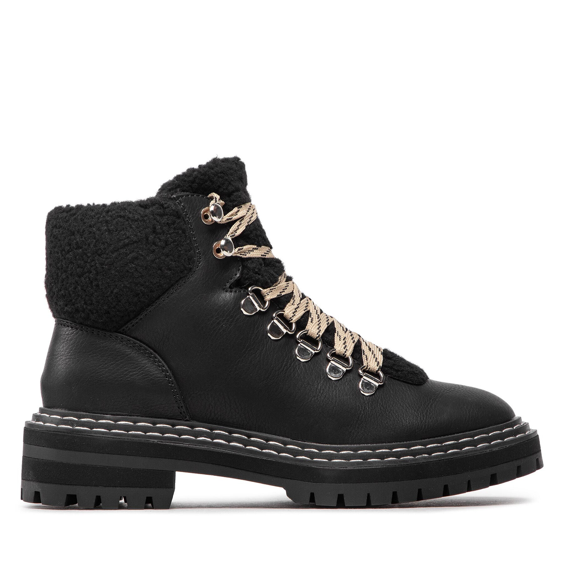 ONLY Shoes Outdoorová obuv Onlbeth-5 Pu Fur Lace Up Boot 15271997 Čierna - Pepit.sk