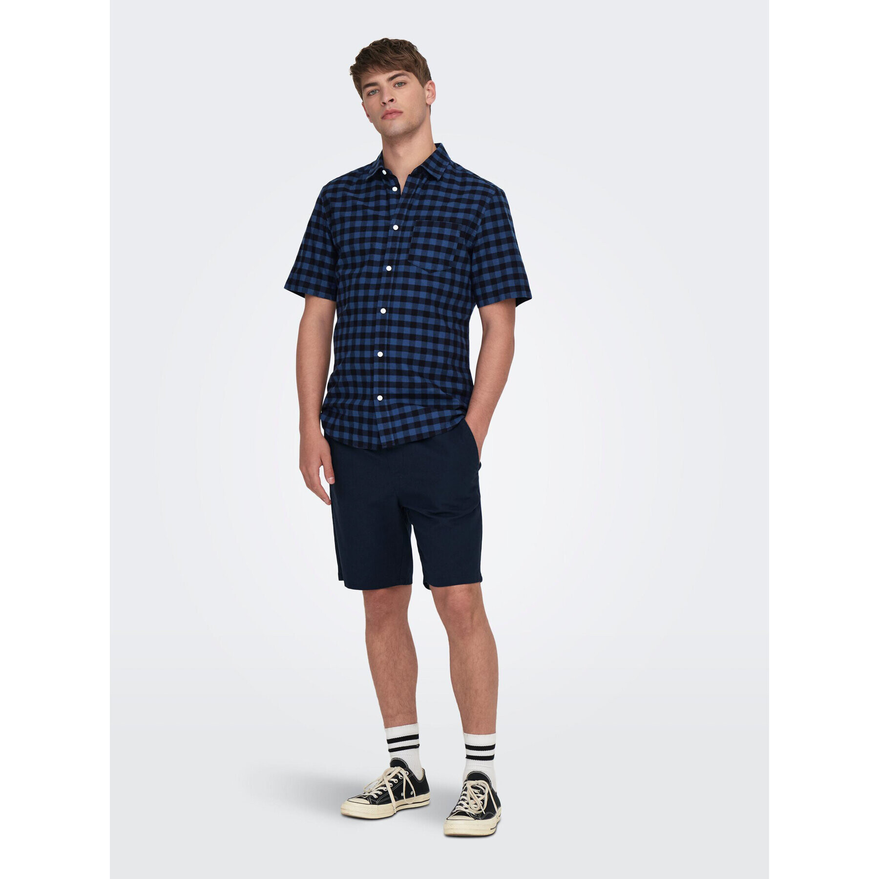 Only & Sons Bavlnené šortky 22024967 Tmavomodrá Loose Fit - Pepit.sk