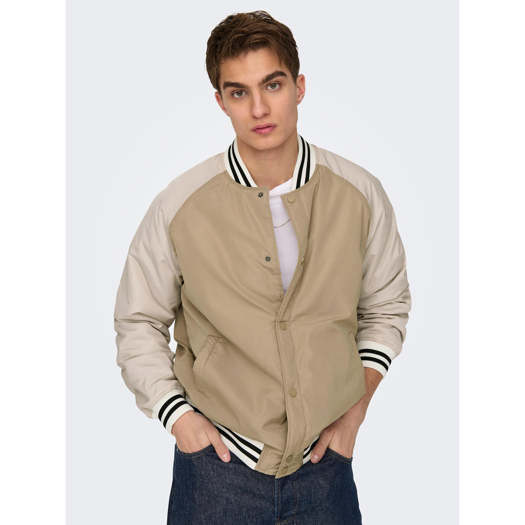 Only & Sons Bundy bomber 22025423 Béžová Regular Fit - Pepit.sk