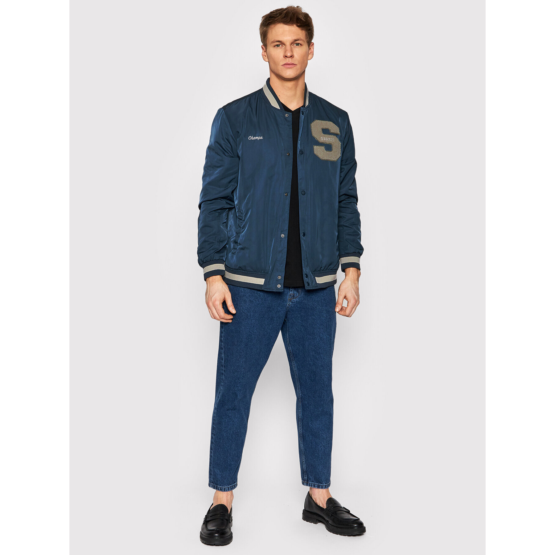 Only & Sons Bundy bomber Ace 22021031 Tmavomodrá Regular Fit - Pepit.sk