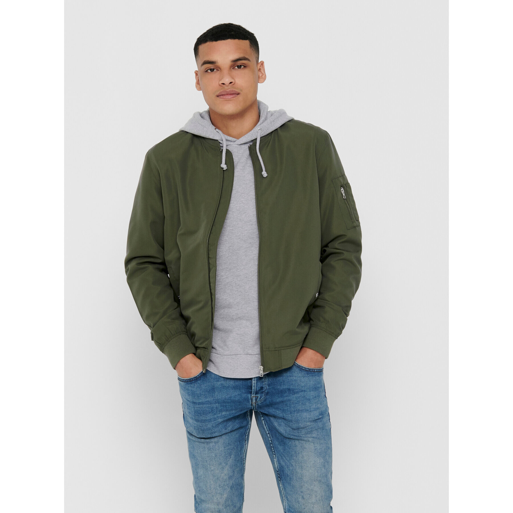 Only & Sons Bundy bomber Jack 22015866 Zelená Regular Fit - Pepit.sk