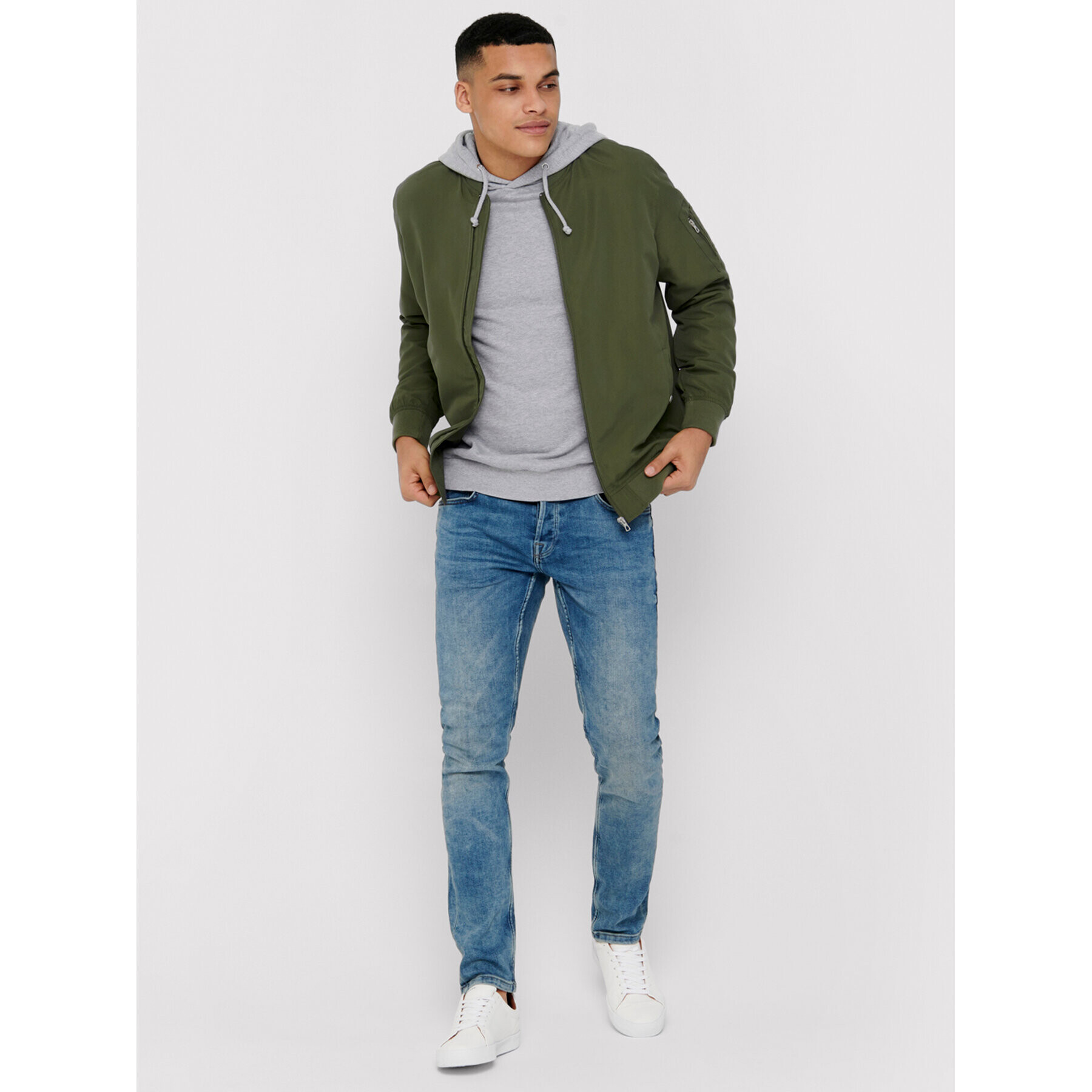 Only & Sons Bundy bomber Jack 22015866 Zelená Regular Fit - Pepit.sk