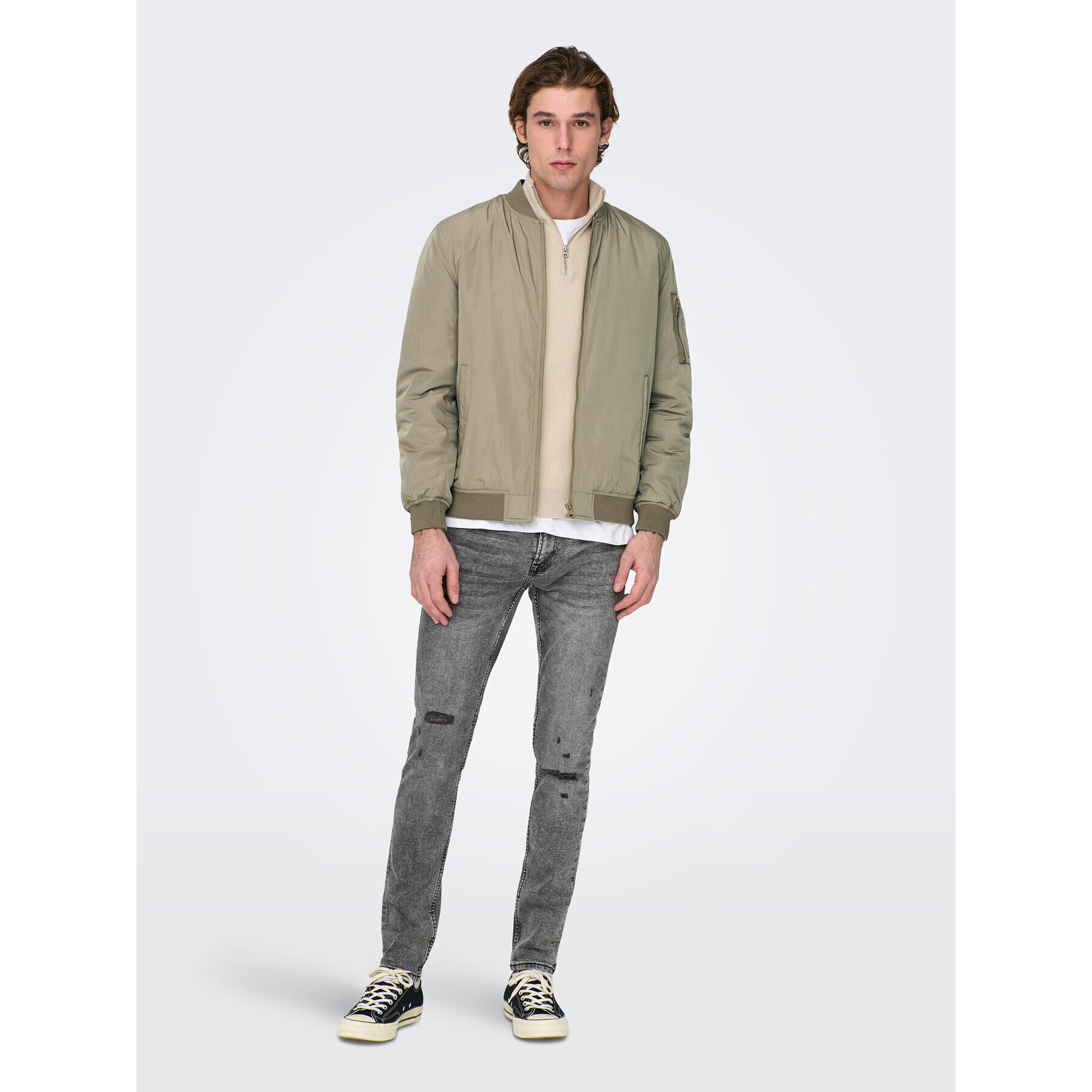 Only & Sons Bundy bomber Joshua 22023287 Béžová Regular Fit - Pepit.sk