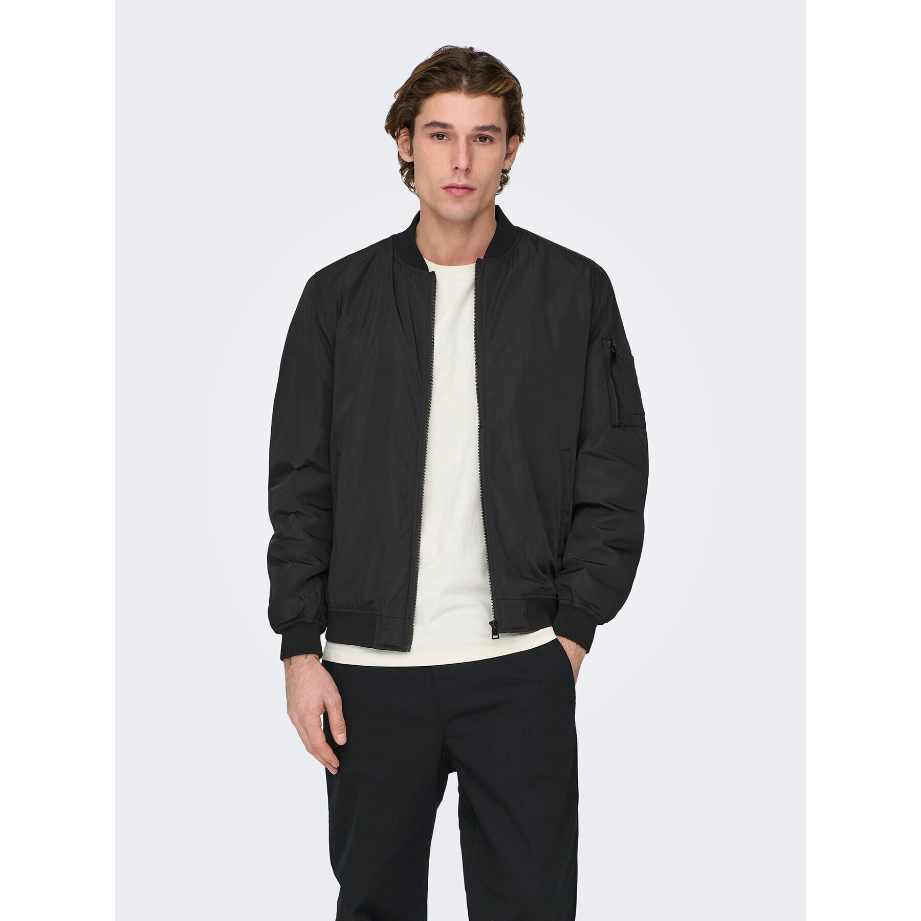 Only & Sons Bundy bomber Joshua 22023287 Čierna Regular Fit - Pepit.sk