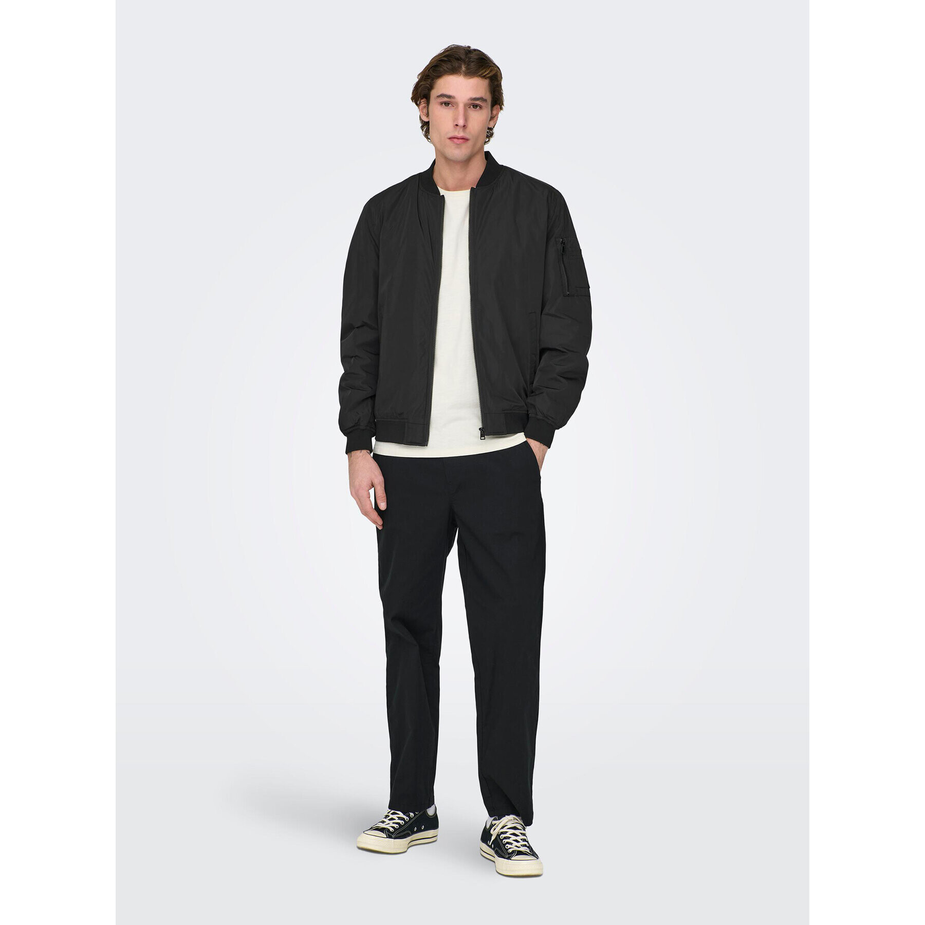 Only & Sons Bundy bomber Joshua 22023287 Čierna Regular Fit - Pepit.sk