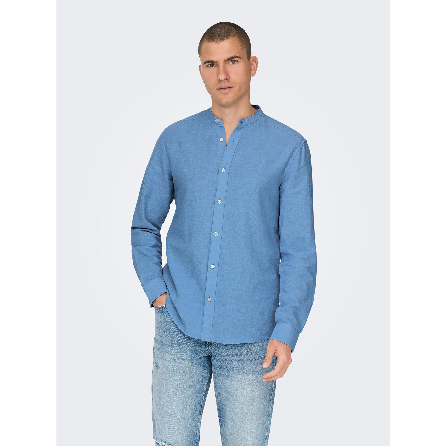 Only & Sons Košeľa 22019173 Modrá Slim Fit - Pepit.sk