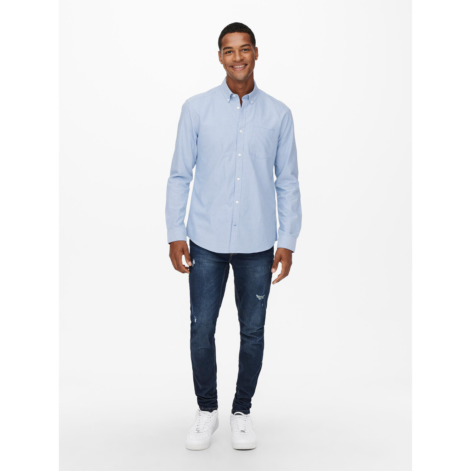 Only & Sons Košeľa 22019669 Modrá Slim Fit - Pepit.sk