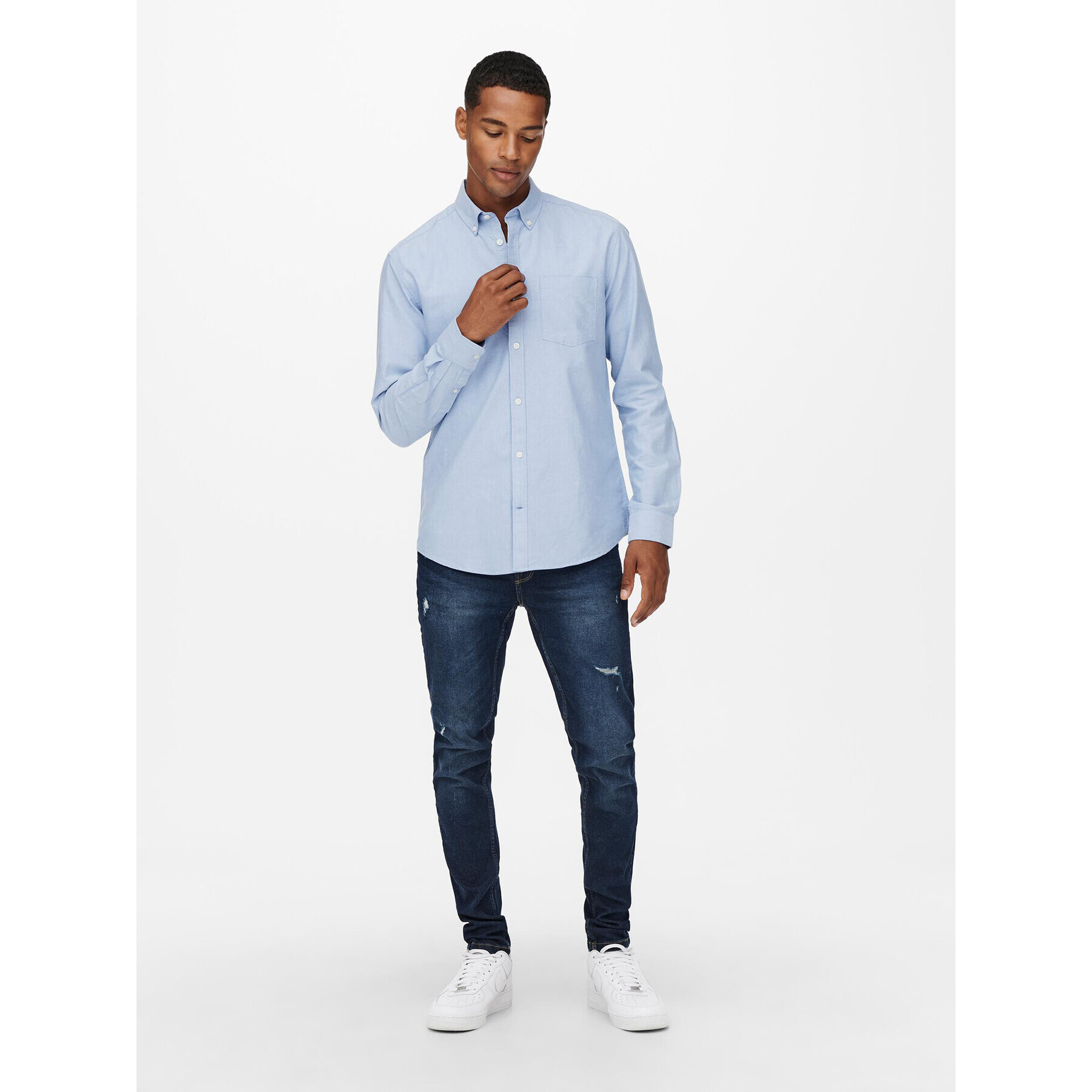 Only & Sons Košeľa 22019669 Modrá Slim Fit - Pepit.sk