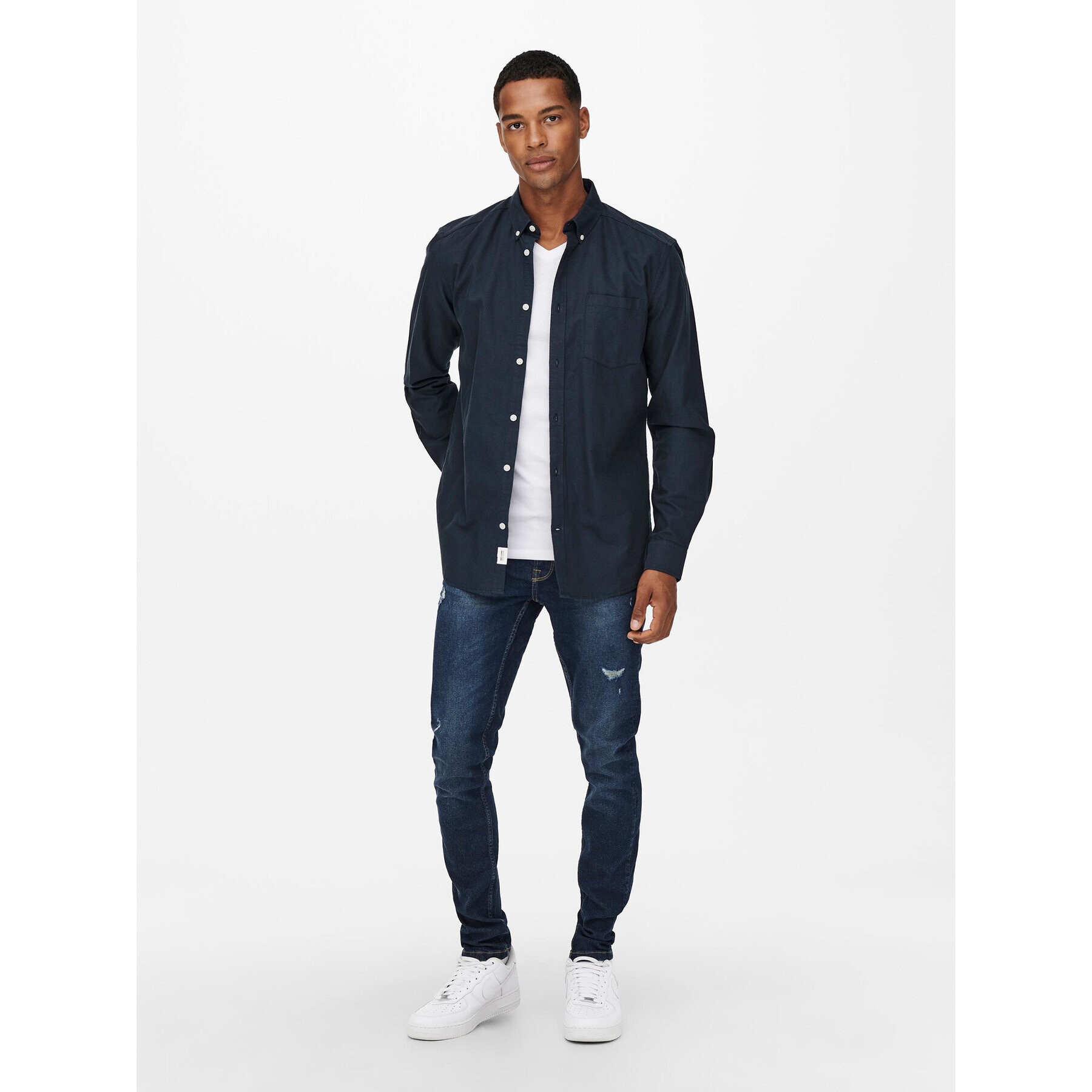 Only & Sons Košeľa 22019669 Tmavomodrá Slim Fit - Pepit.sk