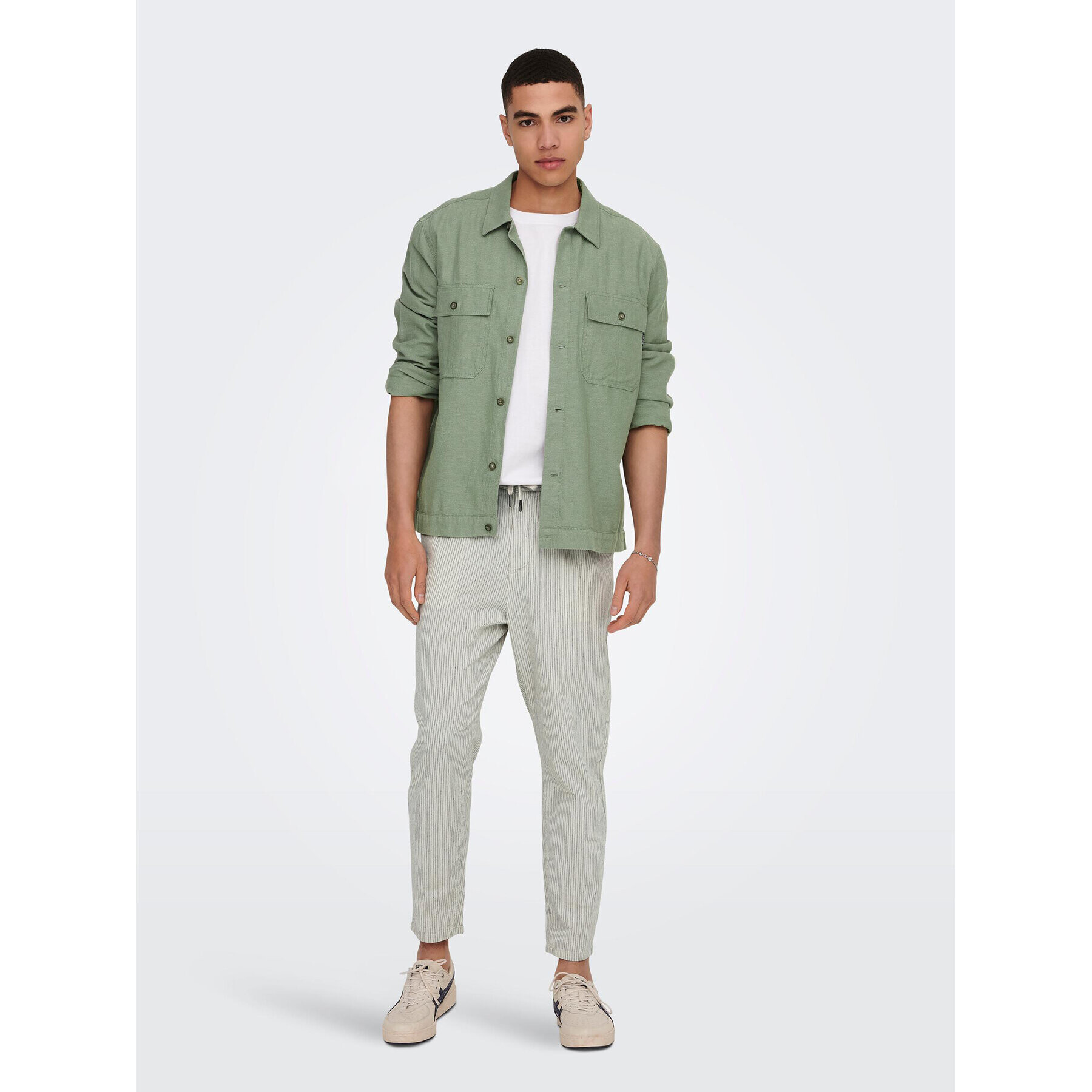 Only & Sons Košeľa 22019758 Zelená Relaxed Fit - Pepit.sk