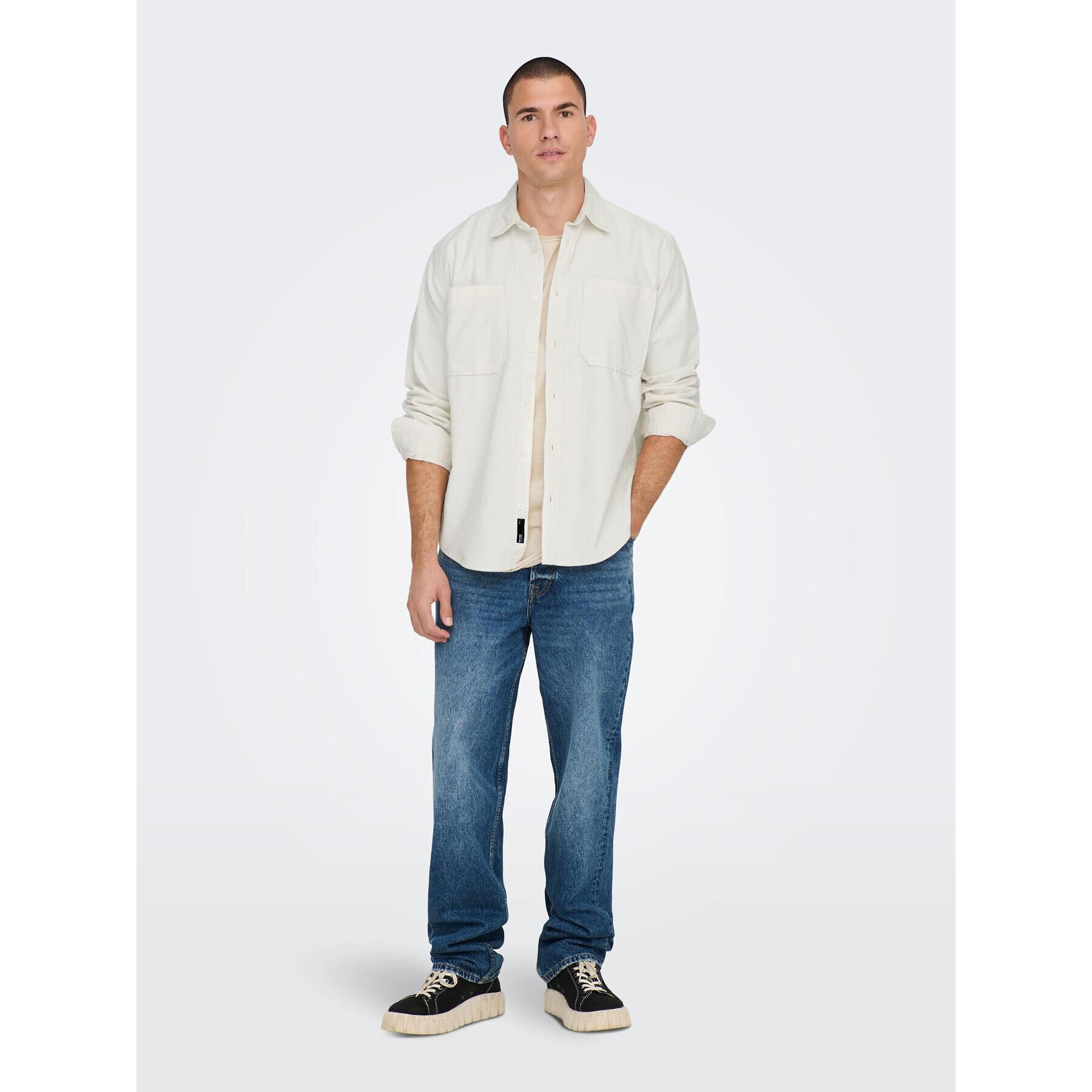 Only & Sons Košeľa 22024716 Biela Relaxed Fit - Pepit.sk