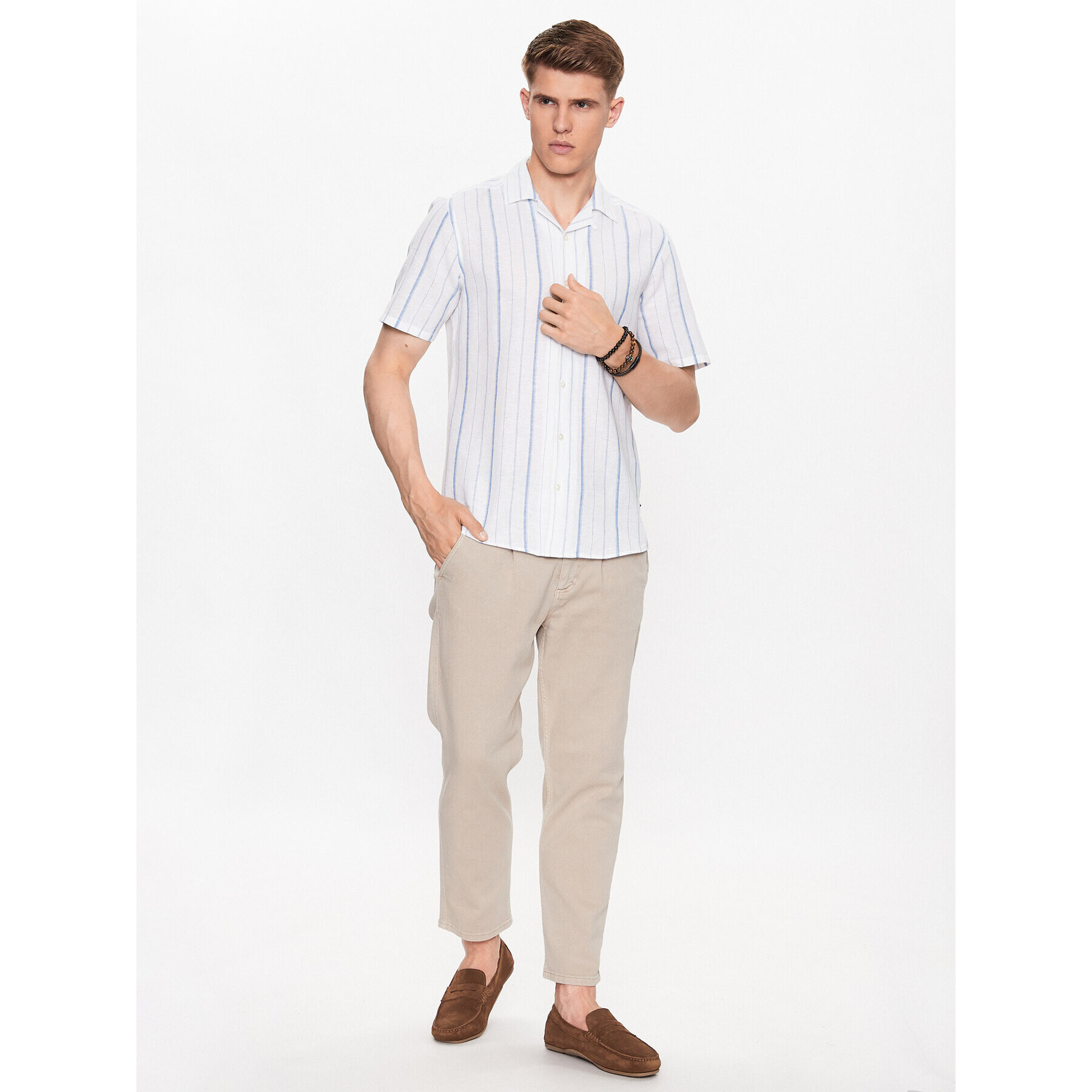 Only & Sons Košeľa 22025117 Biela Slim Fit - Pepit.sk