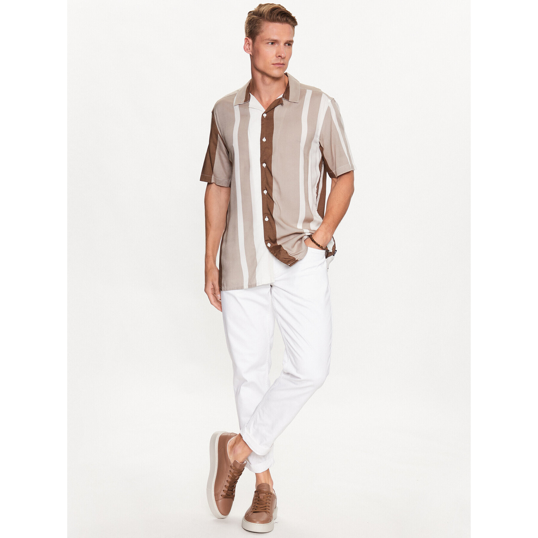 Only & Sons Košeľa 22026100 Béžová Regular Fit - Pepit.sk