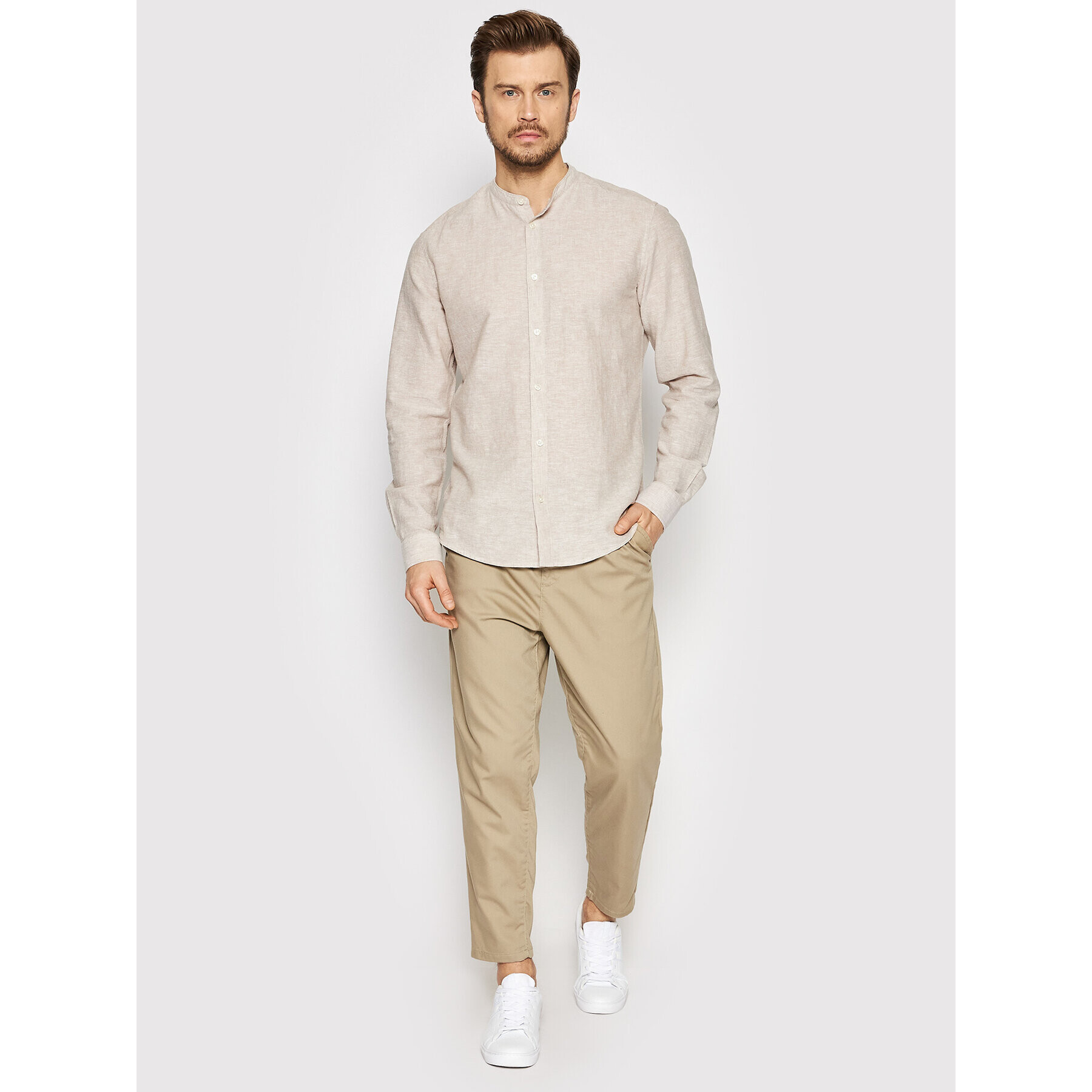 Only & Sons Košeľa Caiden 22019173 Béžová Regular Fit - Pepit.sk