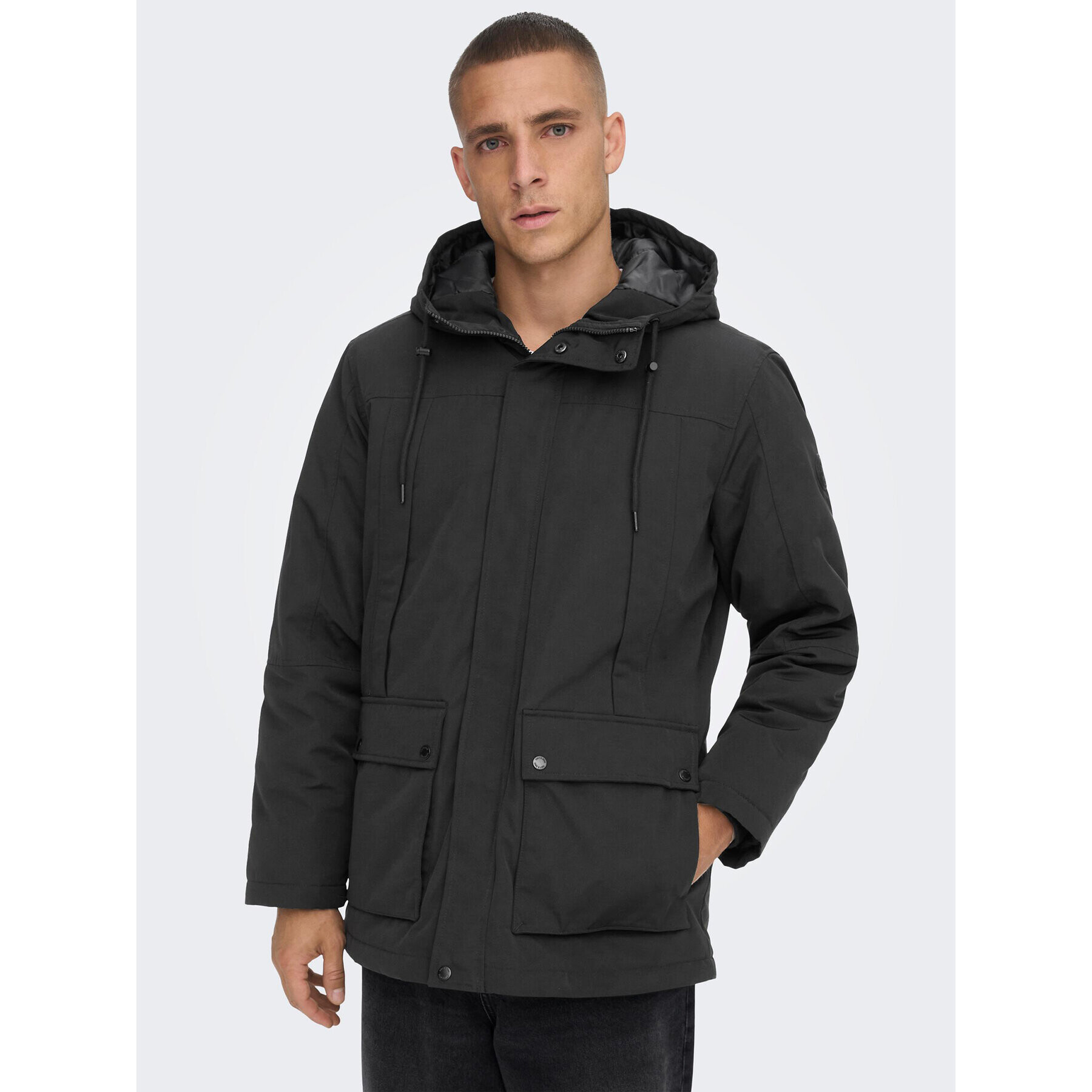 Only & Sons Parka Jayden 22022654 Čierna Regular Fit - Pepit.sk