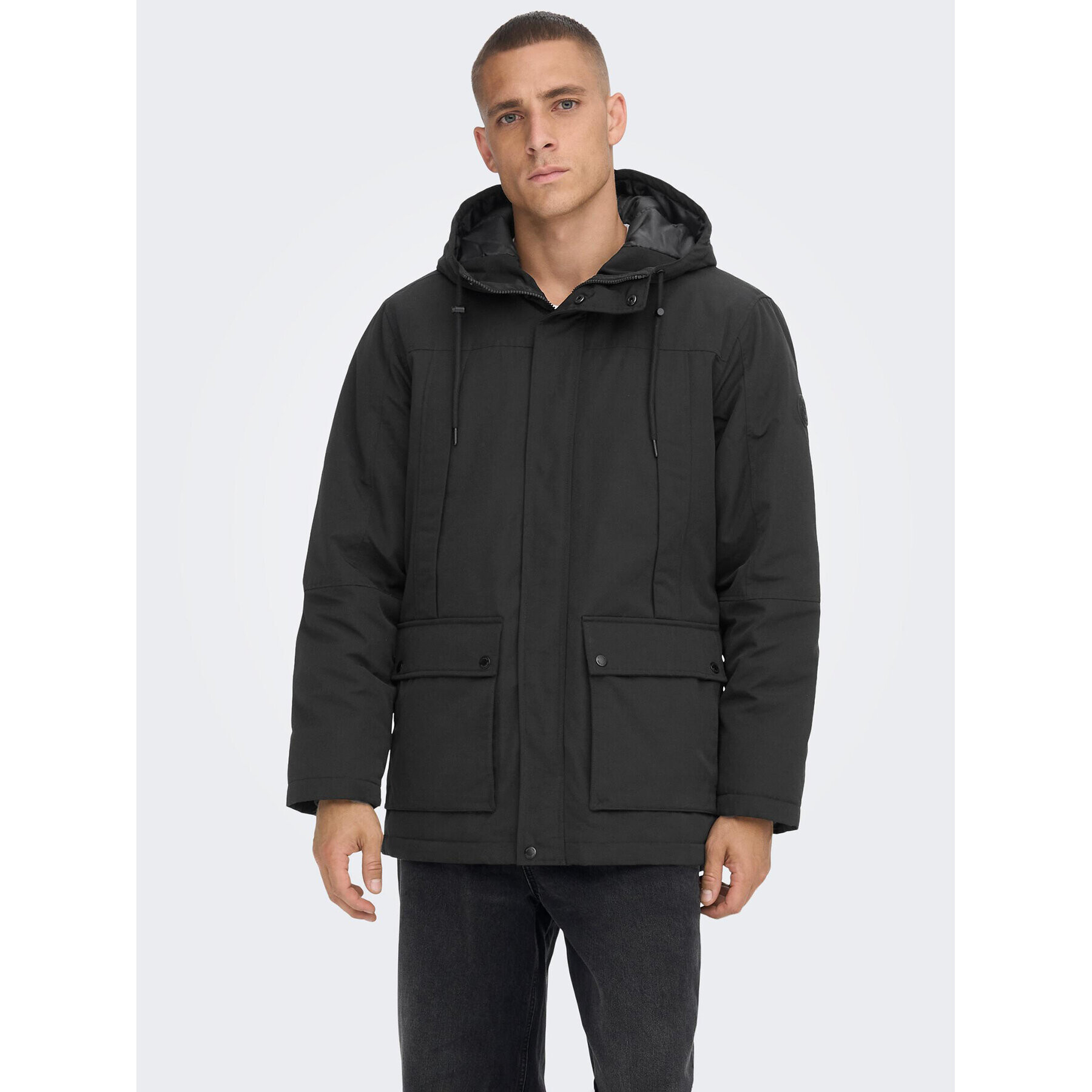 Only & Sons Parka Jayden 22022654 Čierna Regular Fit - Pepit.sk