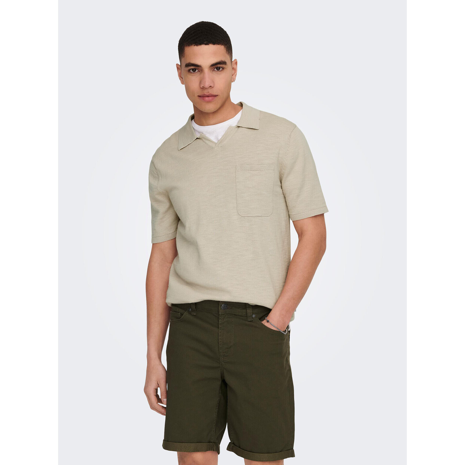 Only & Sons Polokošeľa 22019517 Béžová Regular Fit - Pepit.sk