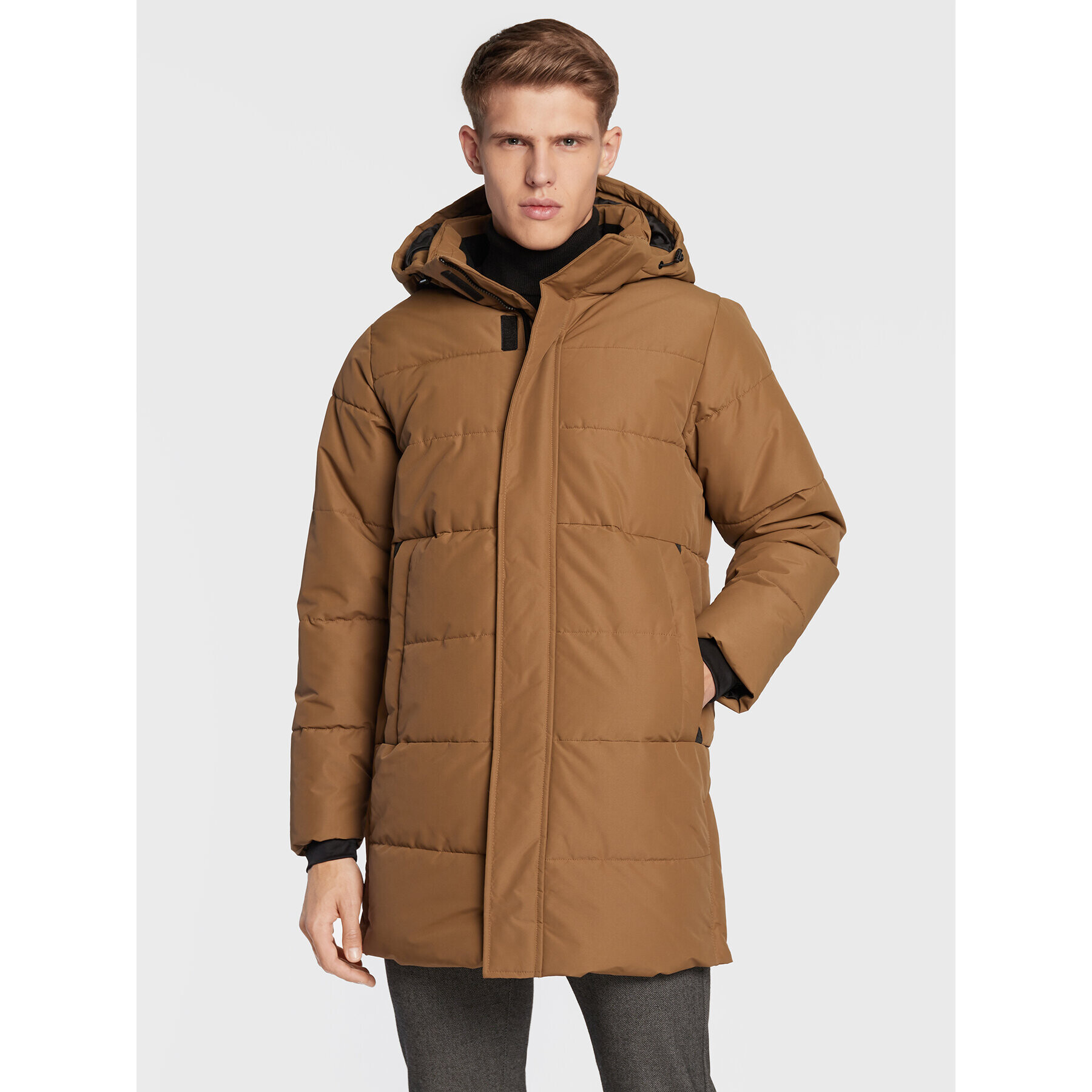 Only & Sons Vatovaná bunda Carl Long Qualited 22020156 Hnedá Regular Fit - Pepit.sk