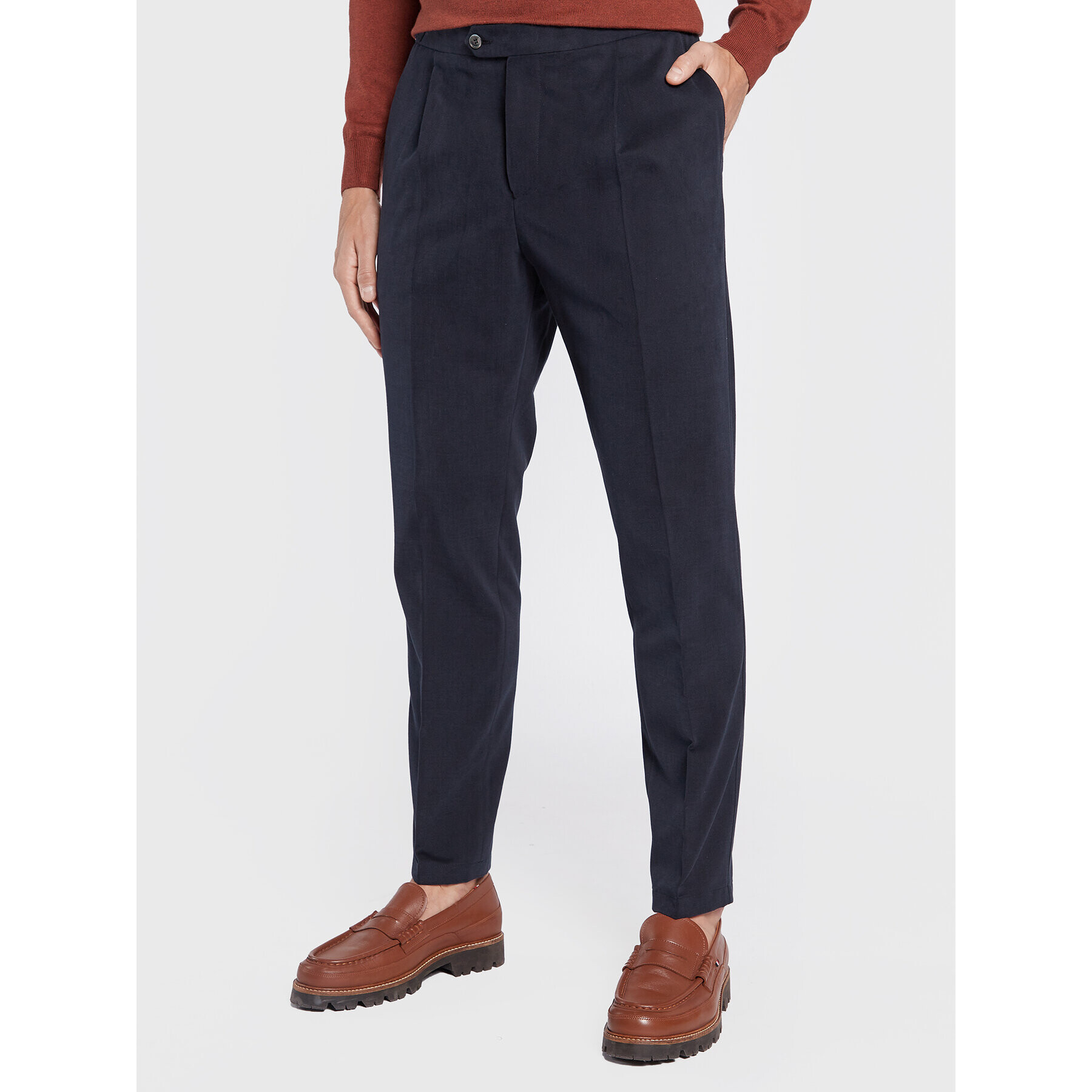 Oscar Jacobson Chino nohavice Delon 5417 5771 Tmavomodrá Slim Fit - Pepit.sk