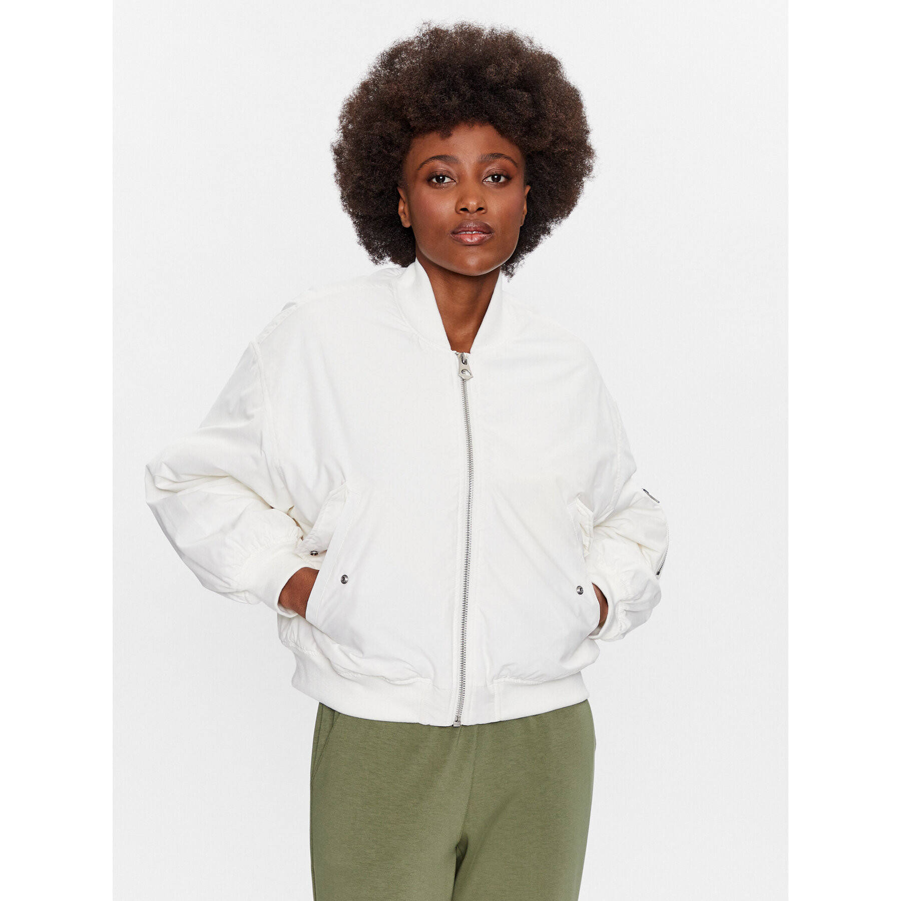 Outhorn Bundy bomber TJACF028 Écru Regular Fit - Pepit.sk