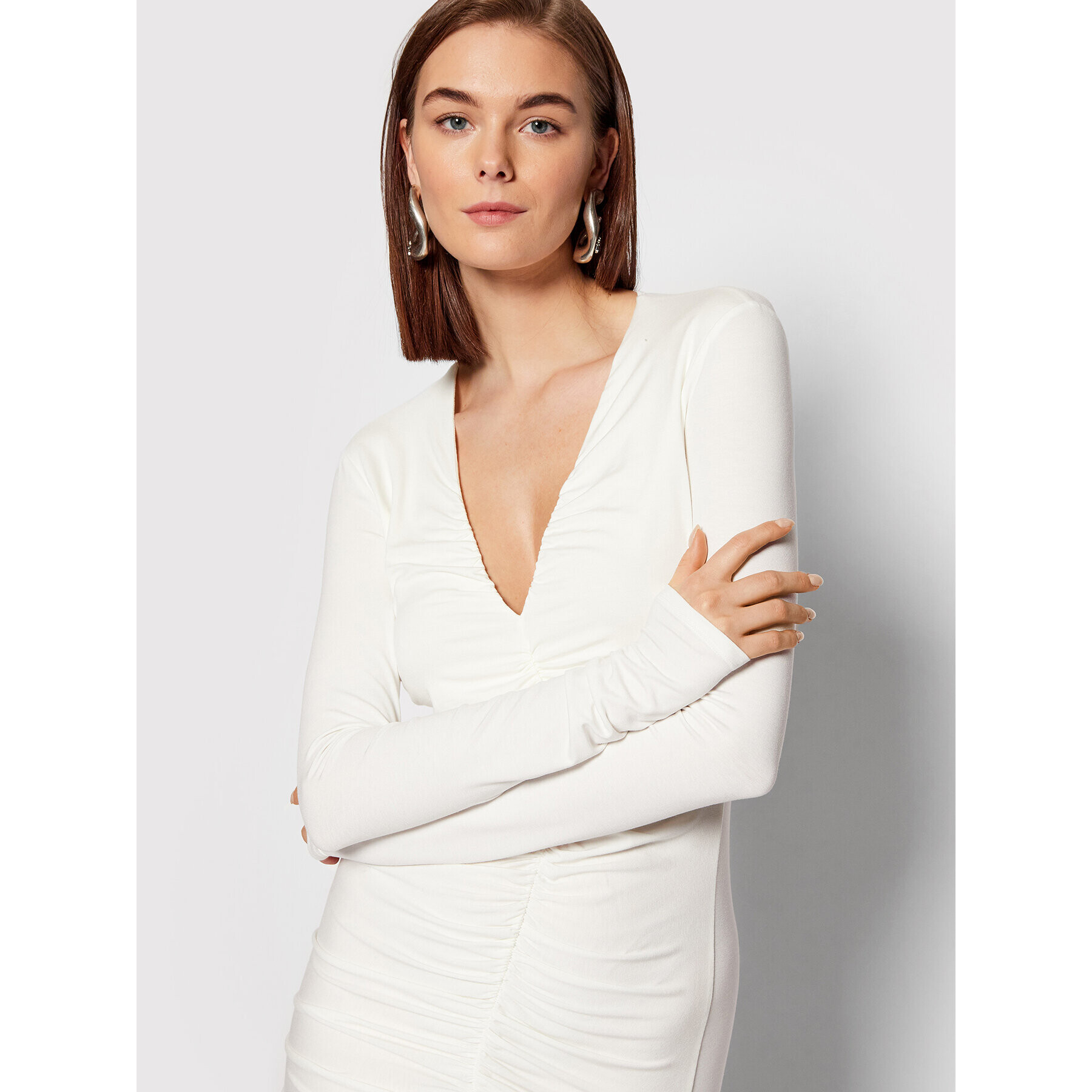 Patrizia Pepe Koktejlové šaty 8A0953/J013-W146 Biela Slim Fit - Pepit.sk