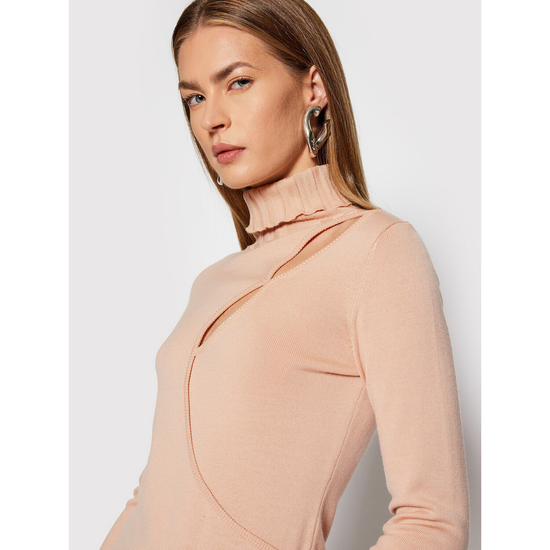 Patrizia Pepe Úpletové šaty 2A2241/AM36-B728 Béžová Slim Fit - Pepit.sk