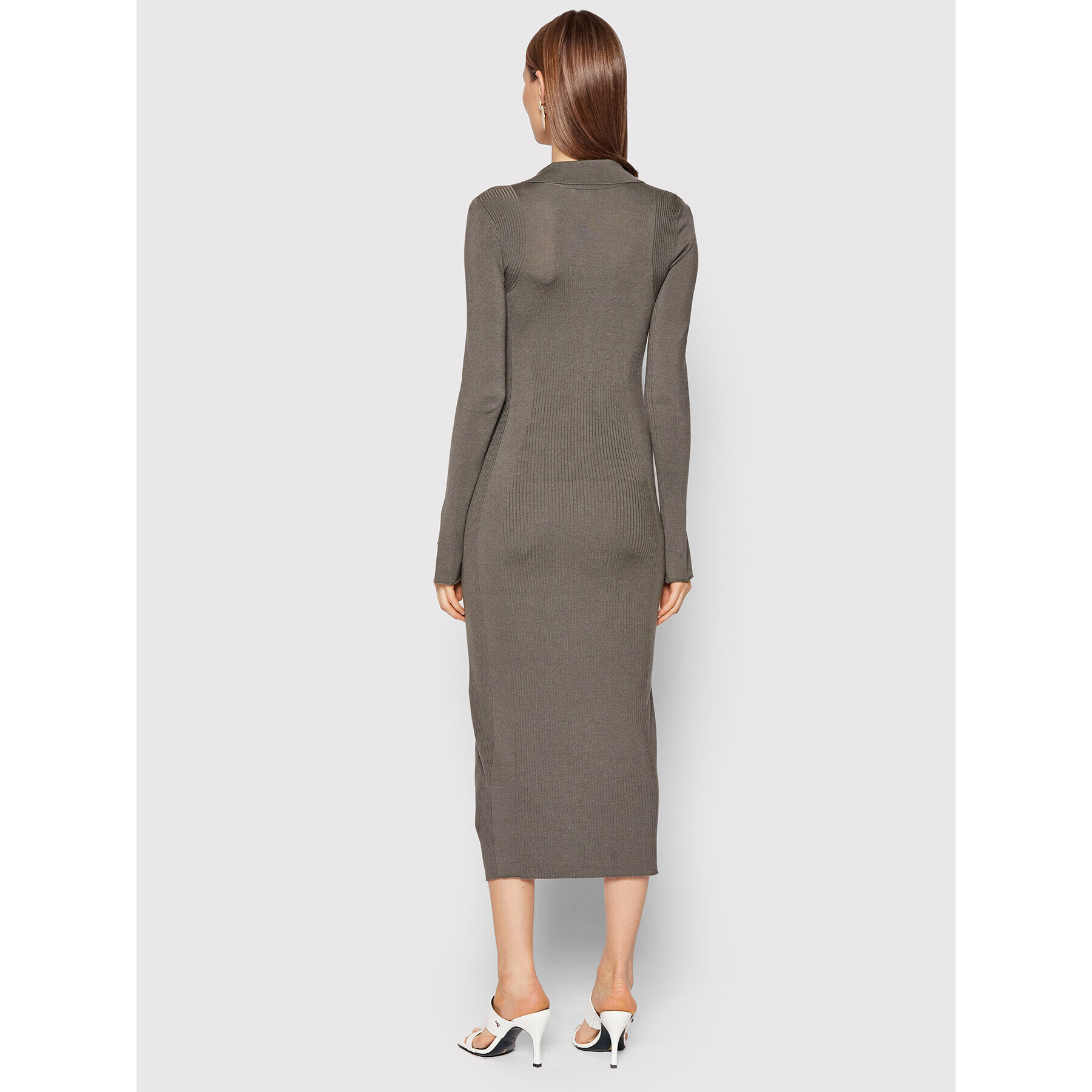 Patrizia Pepe Úpletové šaty 8A0924/K8M8-S634 Sivá Slim Fit - Pepit.sk